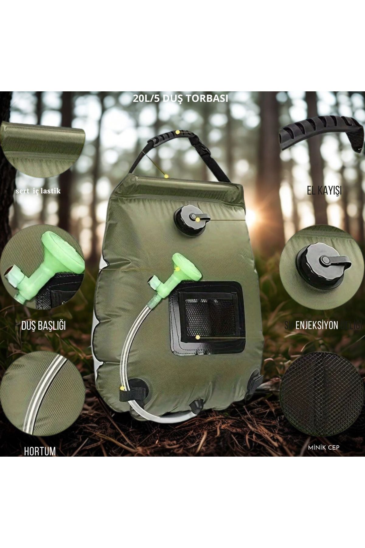 shop Güneş Enerjisi Isıtmalı Kamp Duş Çantası 20L 45 °C