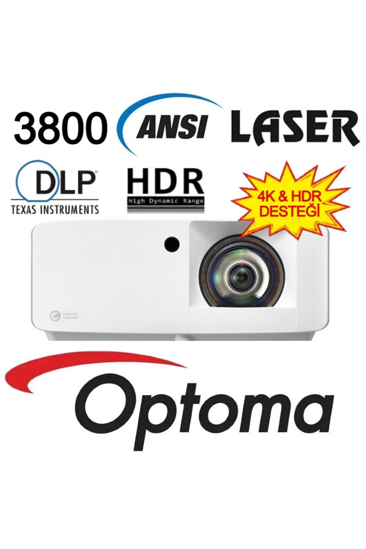 OPTOMA HZ146X-W Lazer HDR Projeksiyon Cihazı