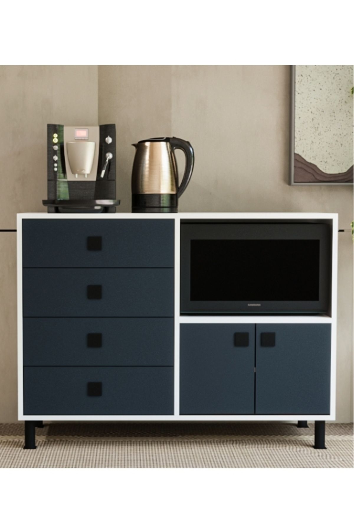 Nitro Furniture Carol Mutfak Dolabı – Ceviz & Antrasit Renk Seçenekli, 4 Çekmeceli + 2 Kapaklı Bölme, Modern Tasarım