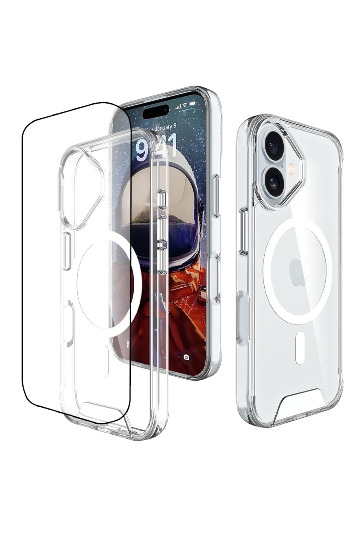 Glassology-جراب مغناطيسي شفاف لهاتف iPhone 16 مع واقي شاشة 1