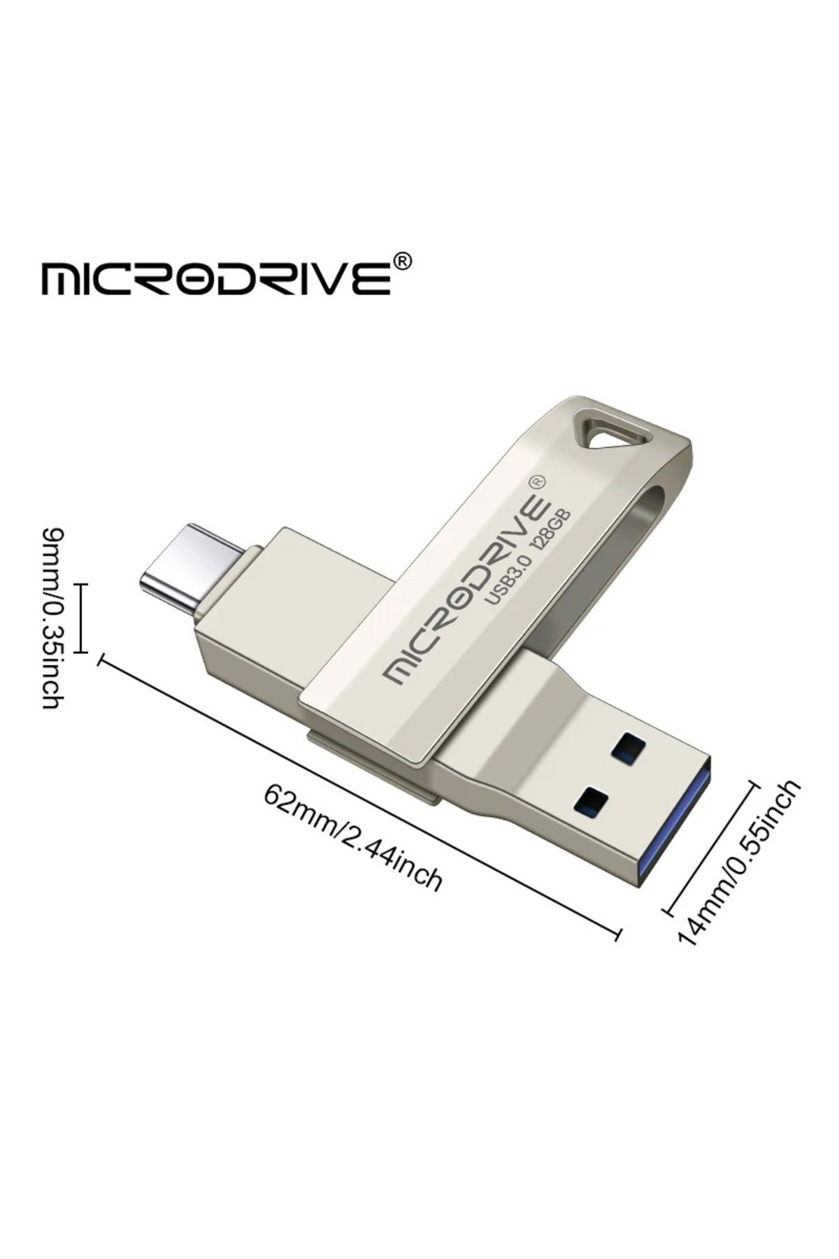 Laula-256 Gb Type C and USB Flash Memory Otg Dual Input 3.0 2in1 (Microdrive) 7