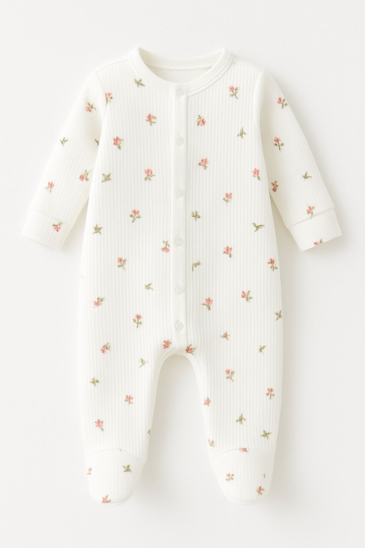 Minytrendy 2'li Kız Bebek Yenidoğan Tulum Set Çiçek Desenli Esnek Çıtçıtlı Tulum Hastane Çıkışı Bebek fotoğrafı 5 (önizleme)