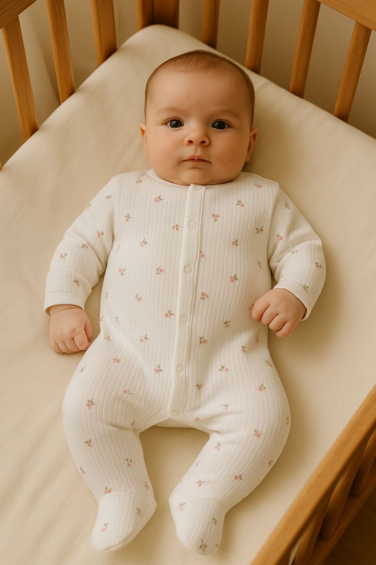 Minytrendy 2'li Kız Bebek Yenidoğan Tulum Set Çiçek Desenli Esnek Çıtçıtlı Tulum Hastane Çıkışı Bebek fotoğrafı 4 (önizleme)