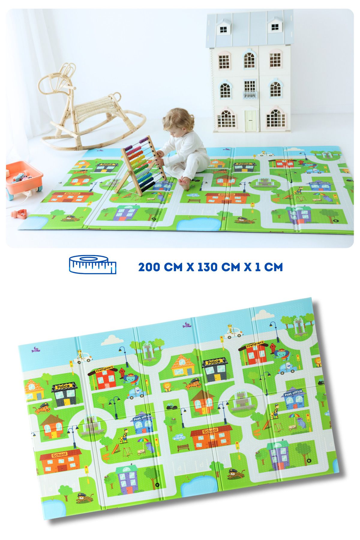 Coolmats Katlanabilir Çocuk Oyun Halısı, 200x130x1 cm Oyun Matı