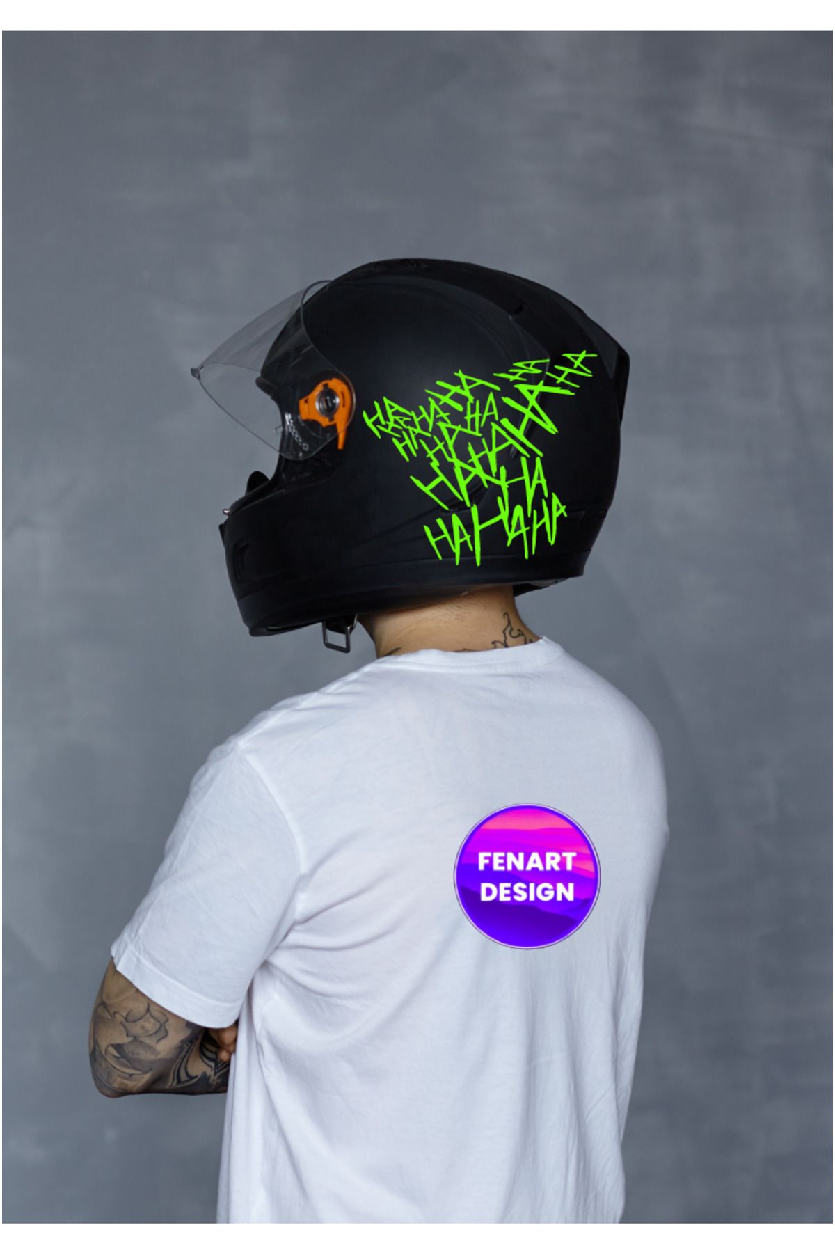 Nenya HA HA HA HA Yazı Motor Kask Araba Oto Sticker Yeşil