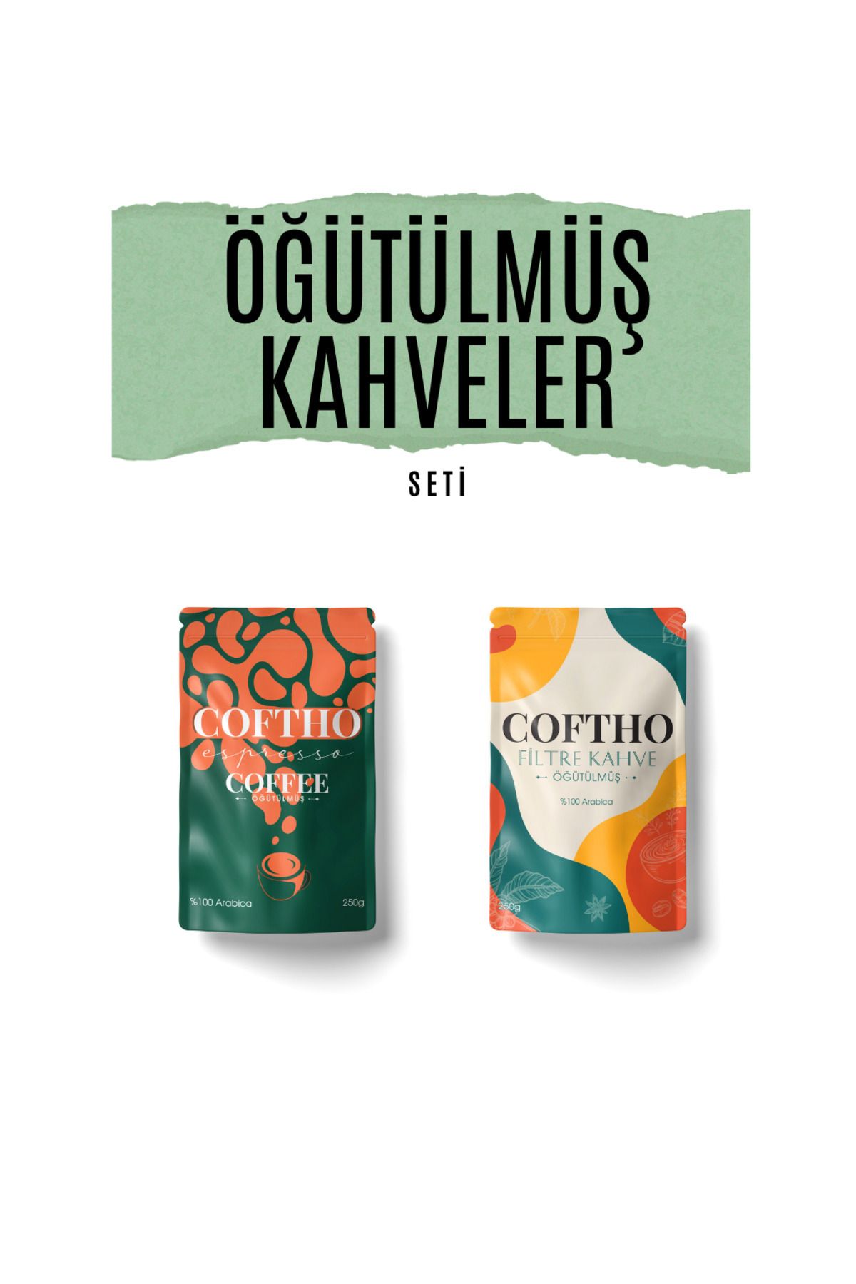 COFTHO Öğütülmüş Kahveler Seti Filtre Ve Espresso Kahve %100 Arabica (Öğütülmüş) 2 x 250 G.