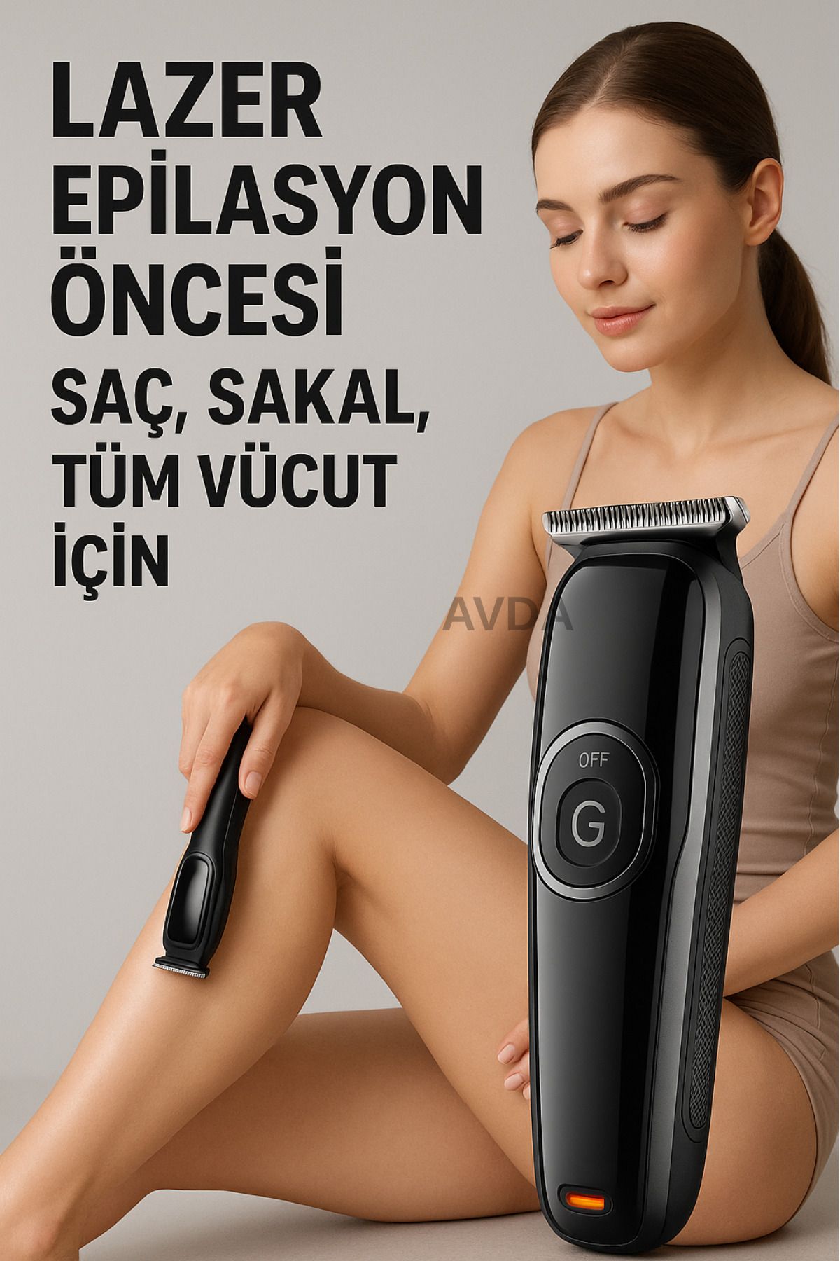 AVDA Şarjlı Vücut ve Sakal Tıraş Makinesi – Lazer Öncesi Tüy Temizliği | Erkek-Kadın Kullanıma Uygun