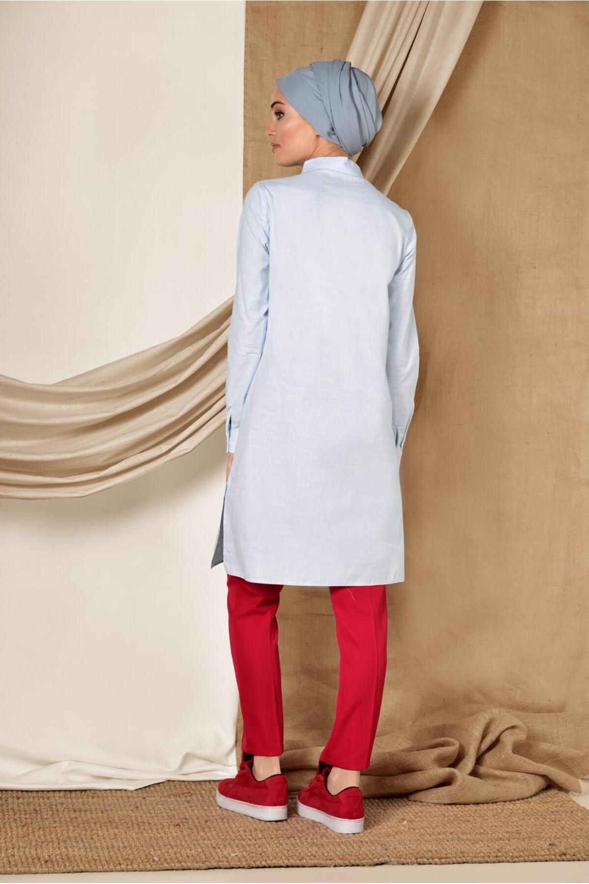 Alvina-Front Half Button Written Tunic 4055 3