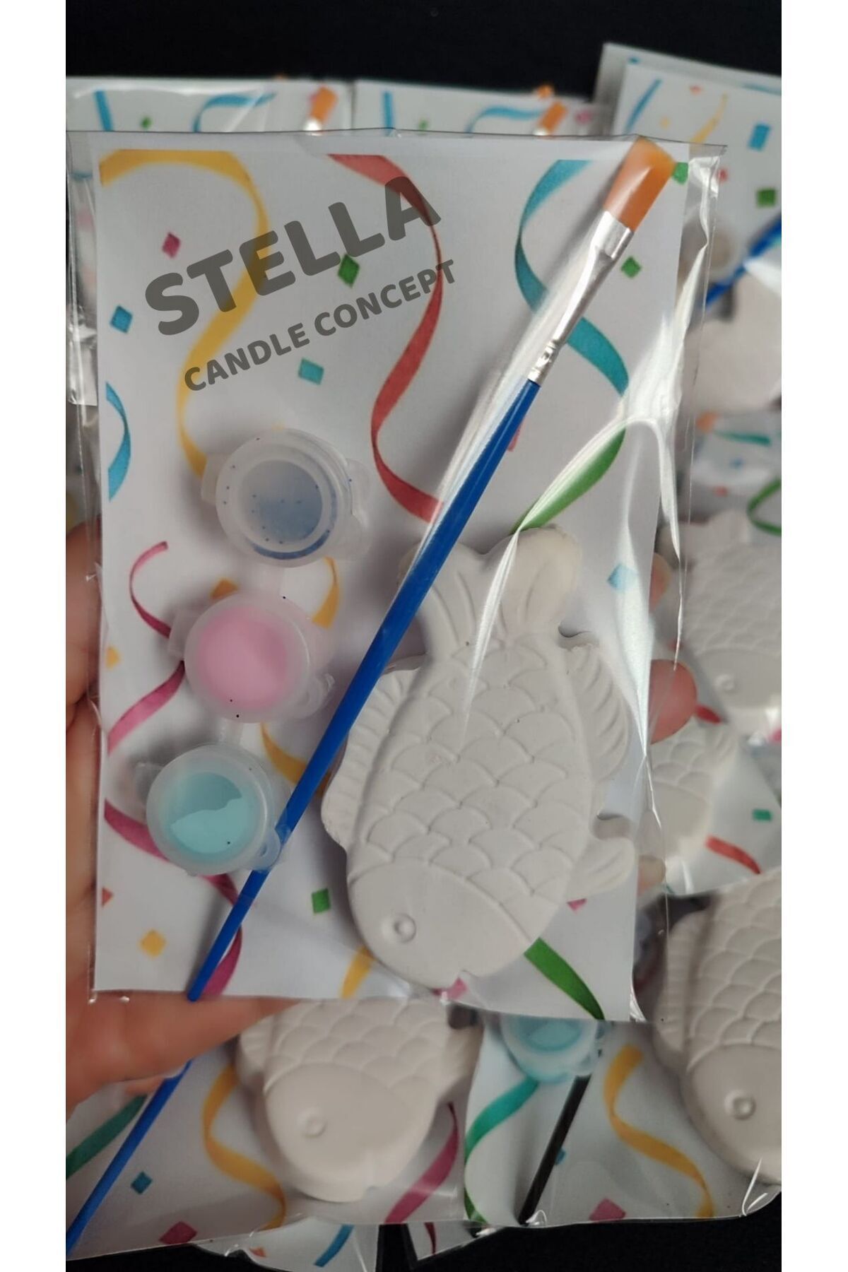 STELLA CANDLE WORKSHOP Balık Taş Boyama Seti / Kendin Yap, Dıy, Doğum Günü Hediyesi, Etkinlik,Tatil Hediyesi/ 10Adet