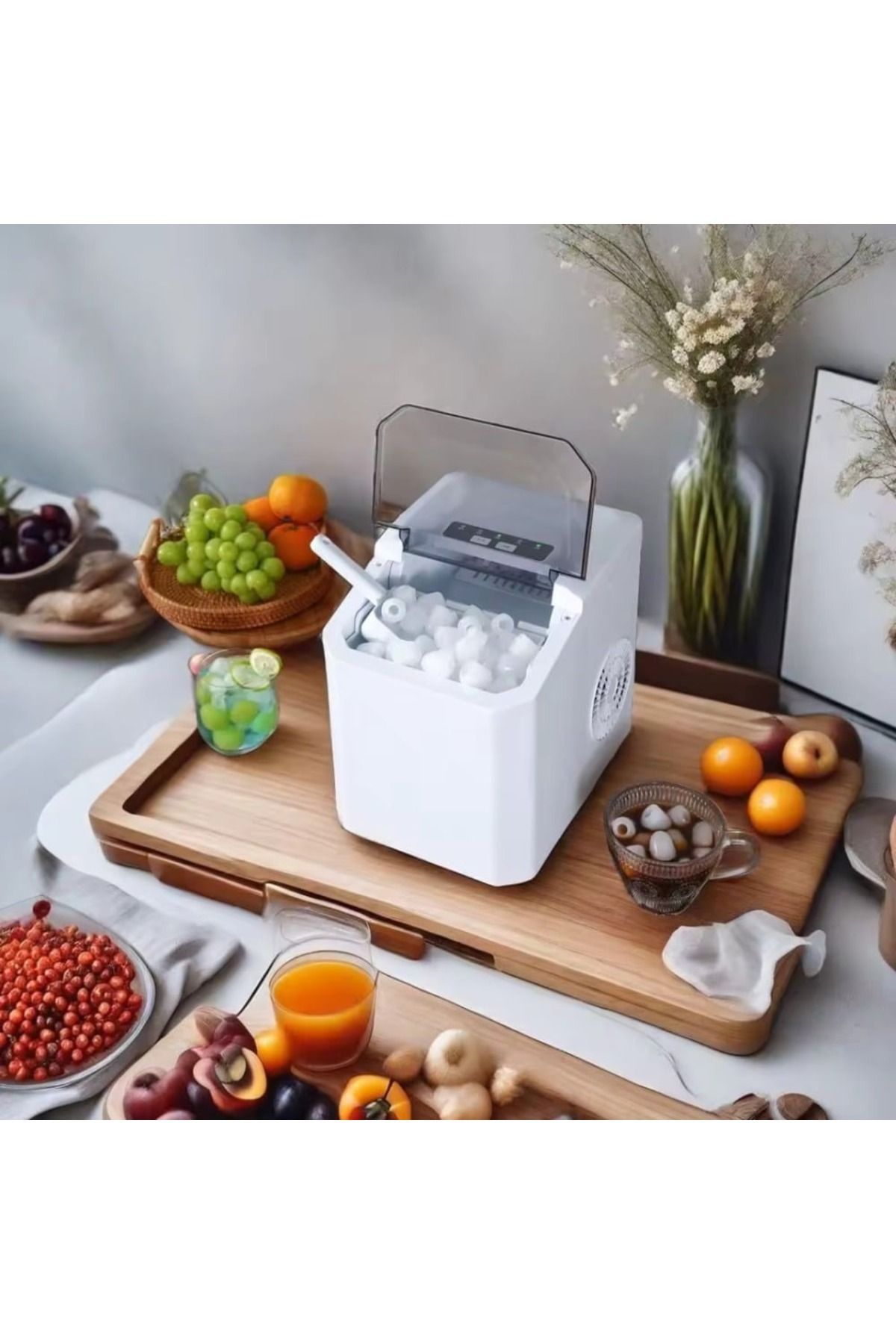 Denx-Smart ice maker with 110 watts, 1.3 litre capacity, and 12 kg ice production capacity 5