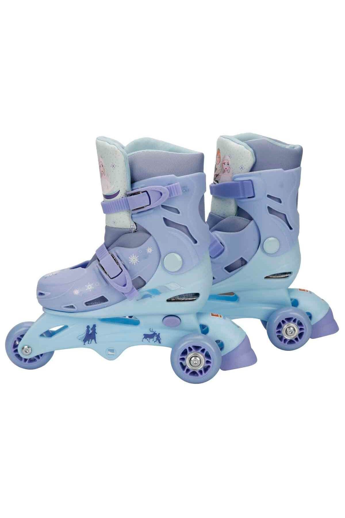TOYFEST-زلاجات بثلاث عجلات بتصميم فروزن بصف واحد وصفين - (قابل للتعديل لمقاس 29 - 32) 8