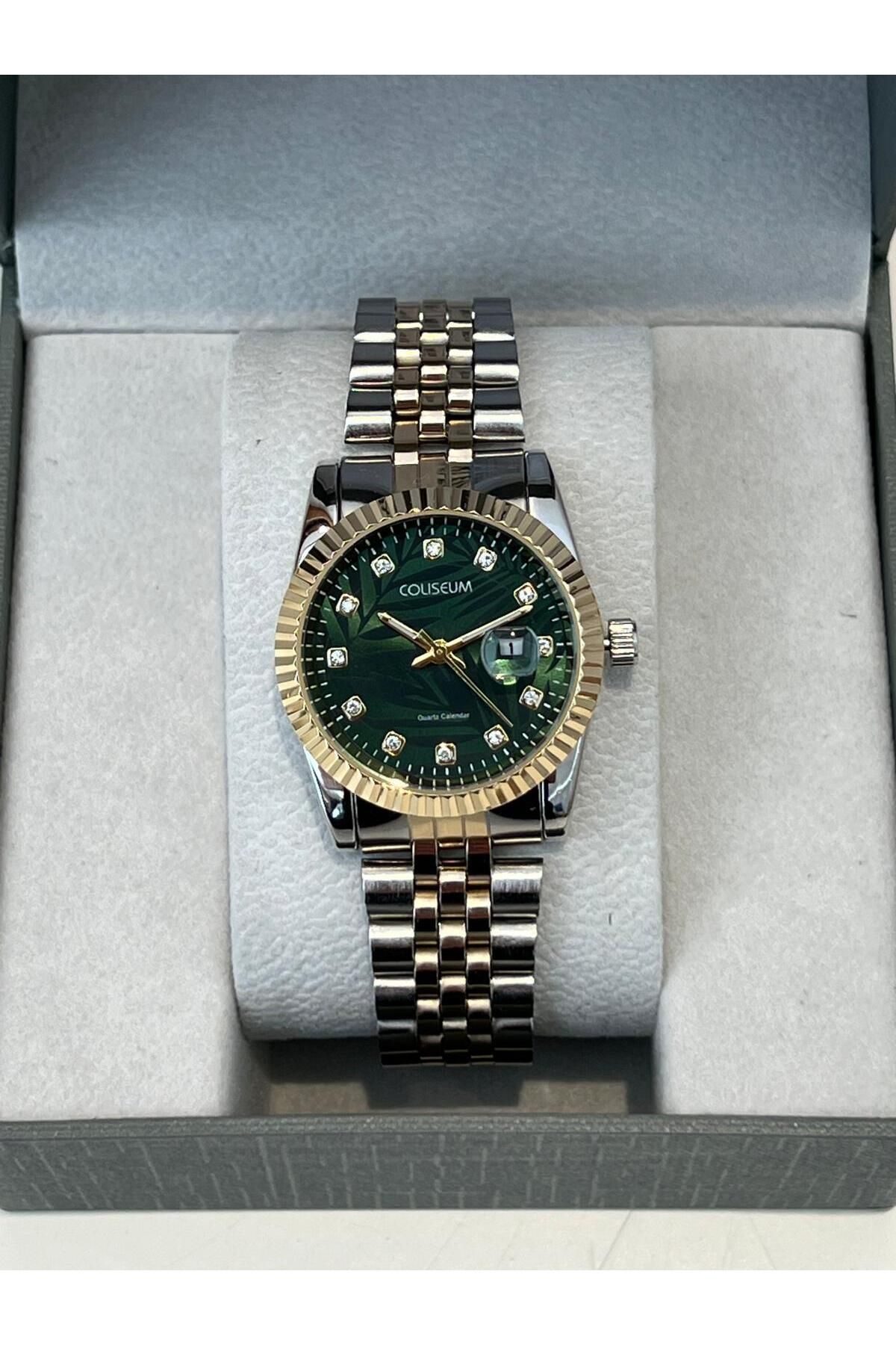 miaroza-New Model Rlx Yellow Bicolor Bracelet Green Dial Women Wristwatch 5