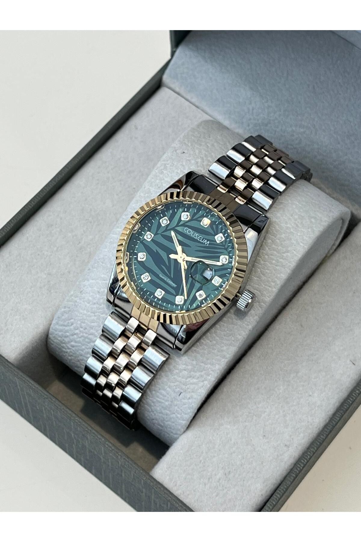 miaroza-New Model Rlx Yellow Bicolor Bracelet Green Dial Women Wristwatch 6