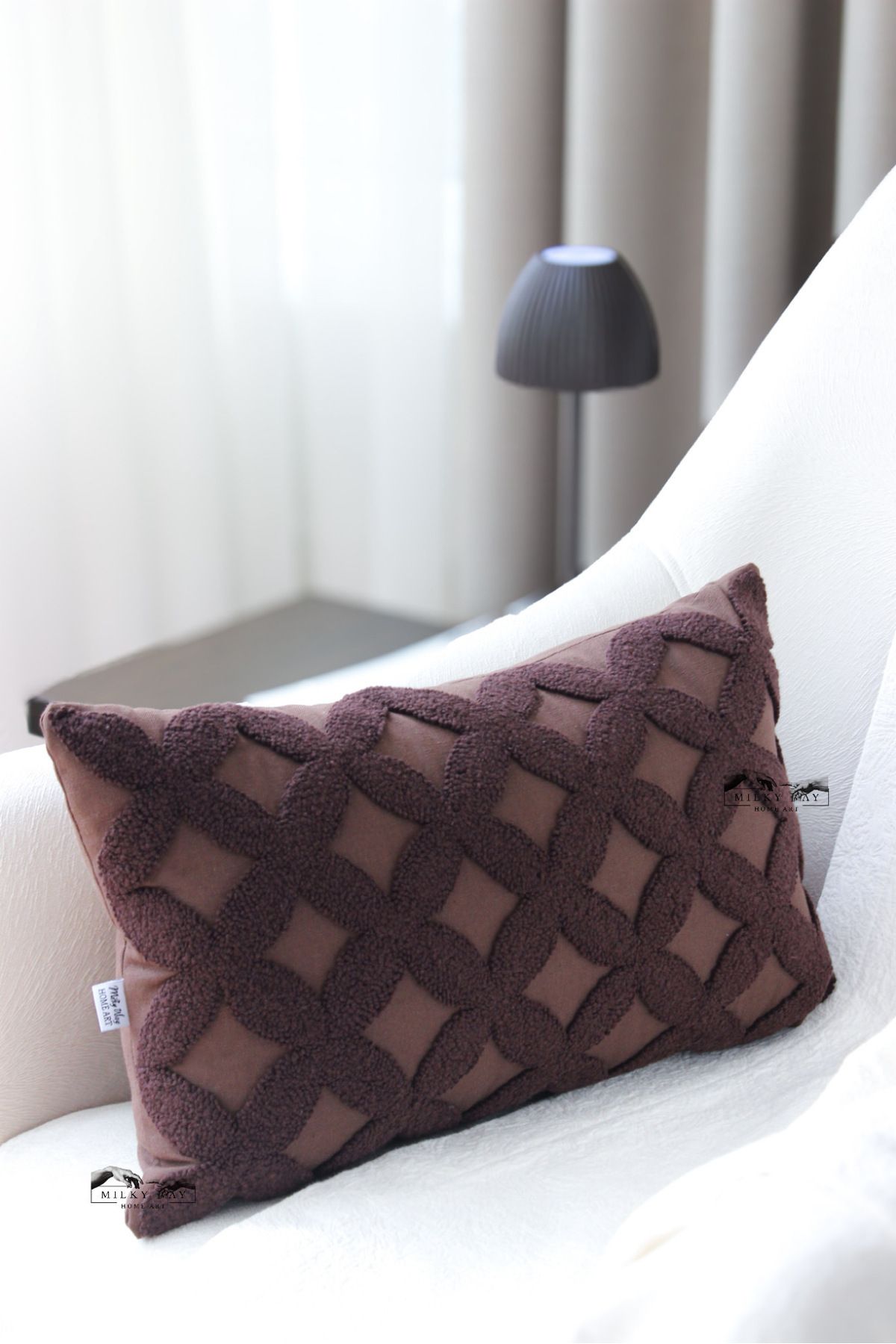 Milky Way Home Art Clover Model Etnik Desenli El Yapımı Punch Kırlent
