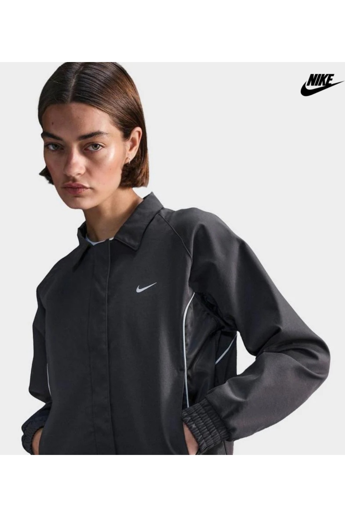 Nike Sportswear Gel Woven Full Snap Closure Kadın Ceket HQ3750-010