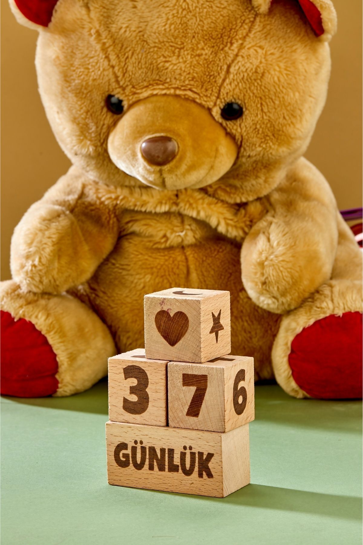 TOTTERİQ-Baby Mother Memory Cube Decor Set of 4 Wooden Baby Memory Cubes Set 5