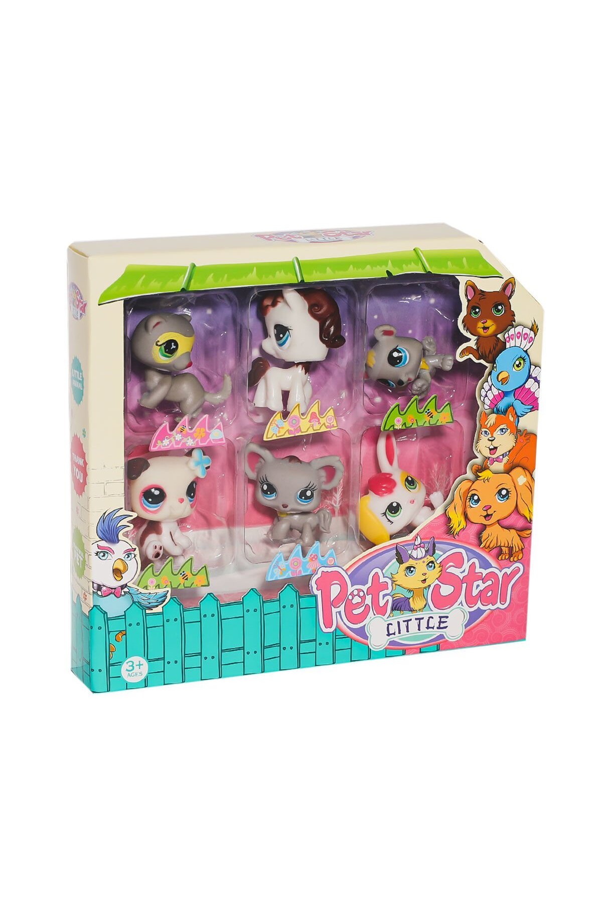 Kızılkaya Oyuncak KZL-3046A3 Pet Star 6'lı Miniş Seti -Kızılkaya