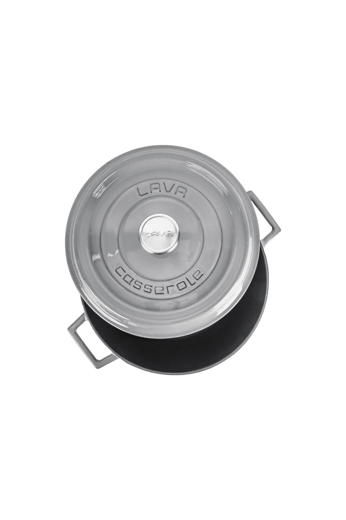 Lava-Cast Round Pot Cast Iron Uniform Handle Premium Series Diameter(Ø)24cm 3