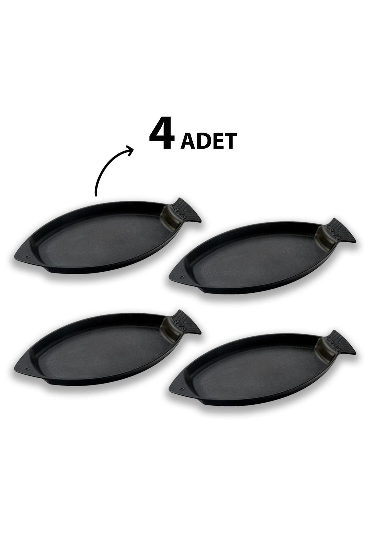 Lava-Fish Plate Casting Set - Set of 4 Without Handle Size 15X24Cm 1