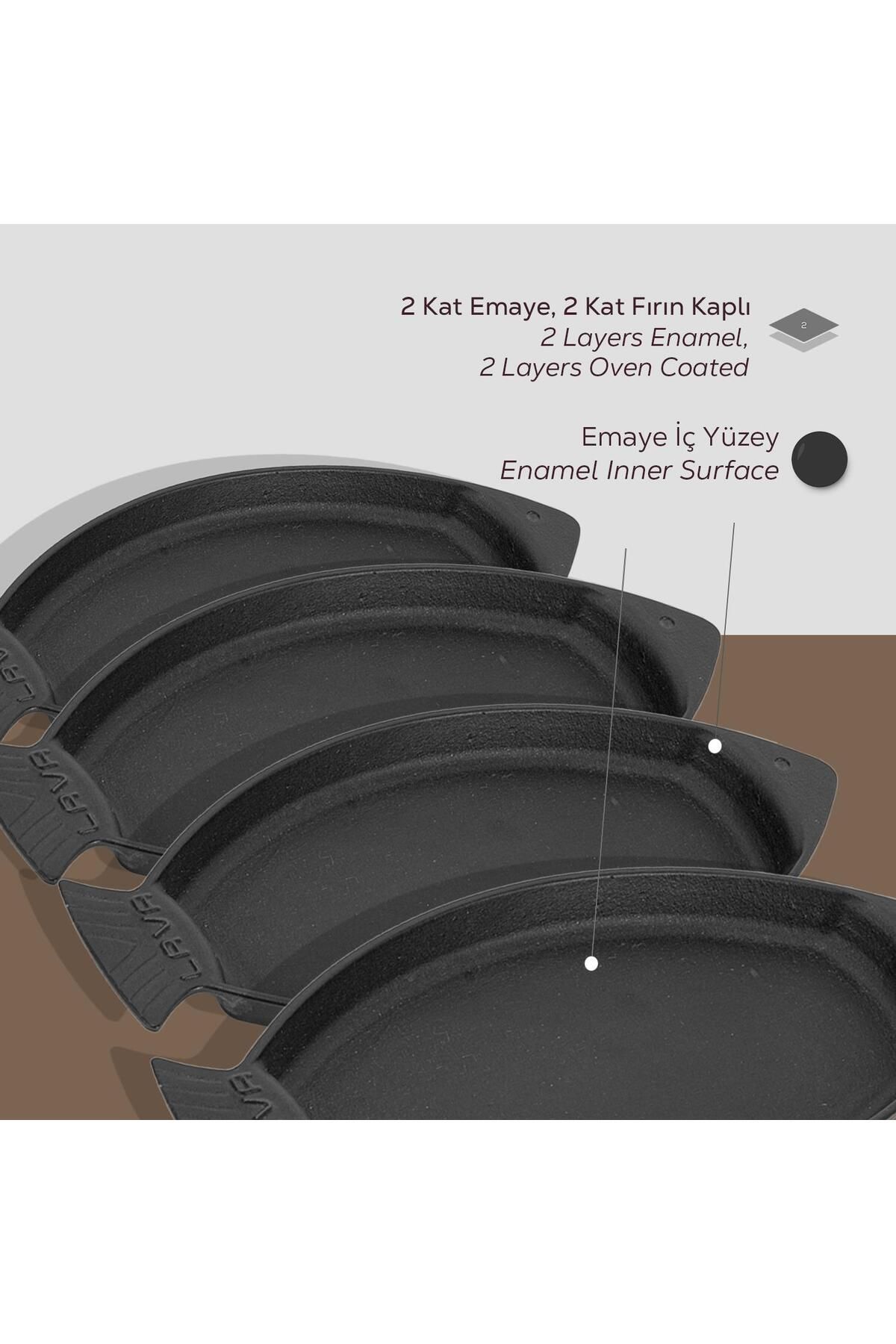 Lava-Fish Plate Casting Set - Set of 4 Without Handle Size 15X24Cm 6