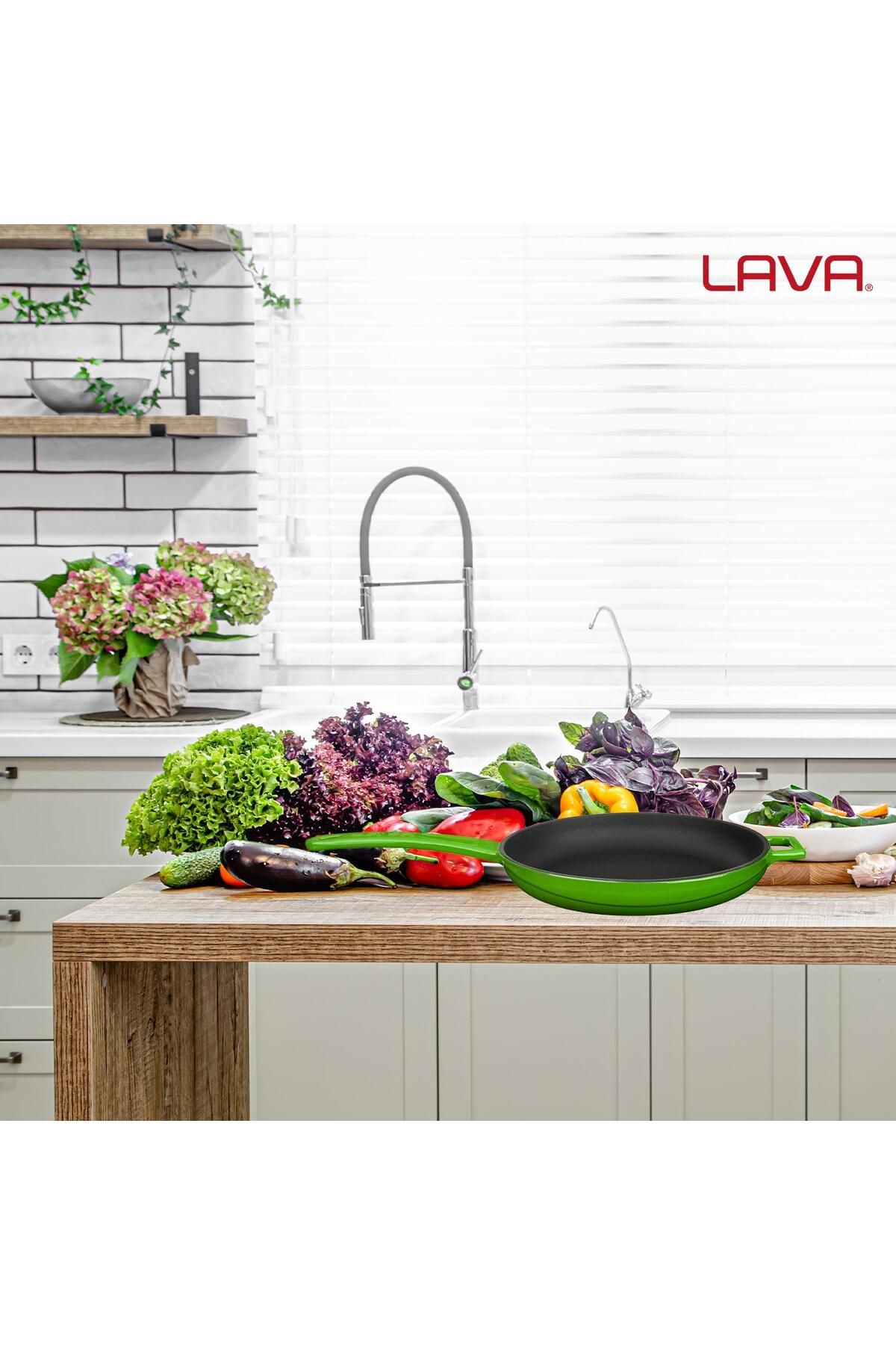 Lava-20cm Iron Solid Handle Round Frying Pan 7