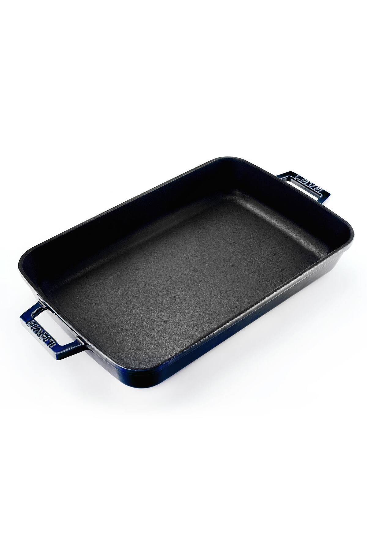 Lava-Cast Rectangular Rosto and Oven Tray Cast Iron Solid Double Handle Premium Series Size 26x 2