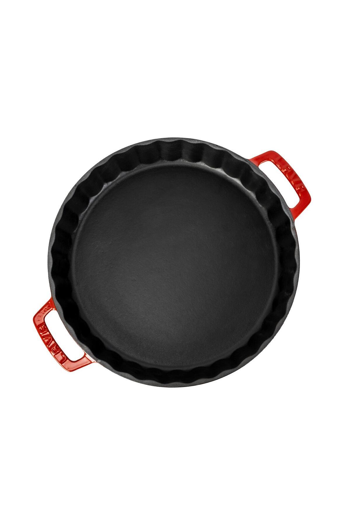 Lava-Cast Round Rosto and Oven Tray Cast Iron Solid Double Handle Diameter(Ø)30cm 3