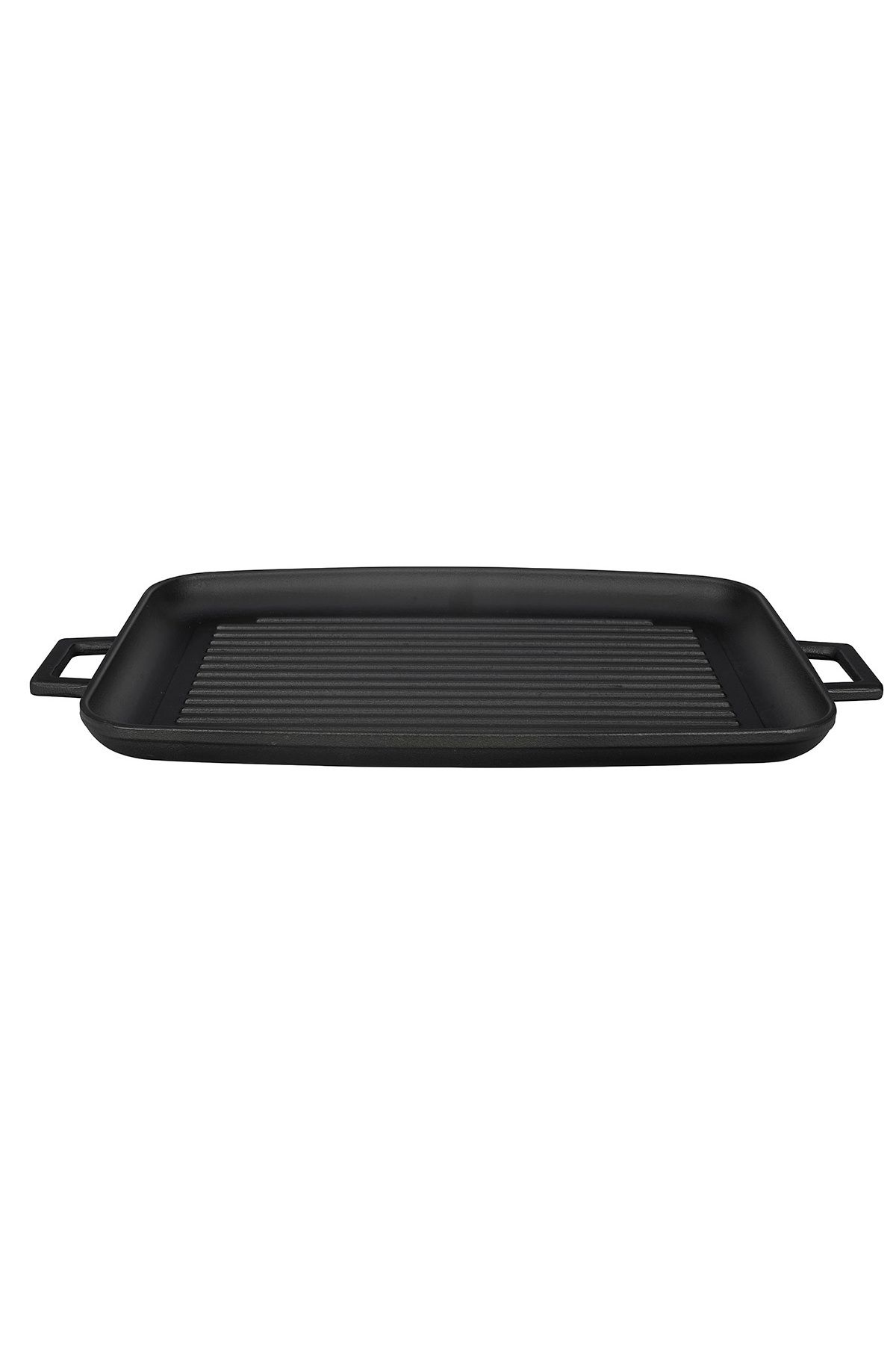 Lava-Cast Rectangular Grill Tray Cast Iron Solid Double Handle Size 31x42cm 1