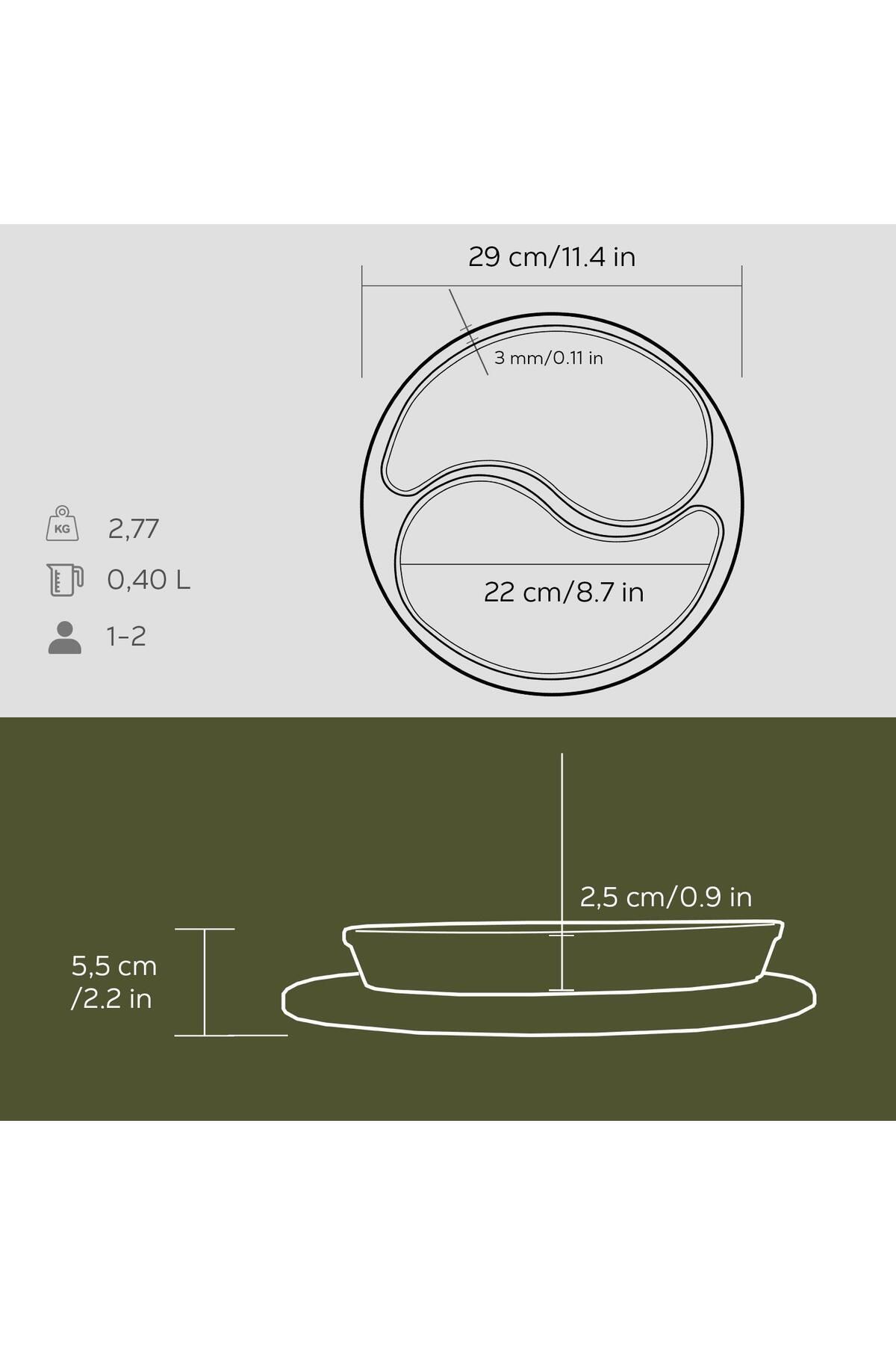 Lava-Set of 2 Yingyang Fajita Plates - Cast Drop Form, Beech Serving Wood, Size 10X20Cm 3
