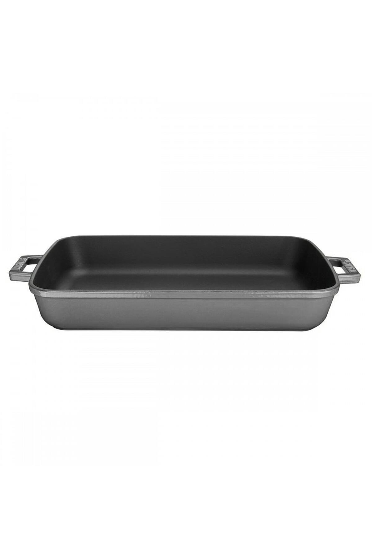 Lava-22X30Cm Rectangular Rosto and Oven Tray - Cast Iron Solid, Double Handle Size 1