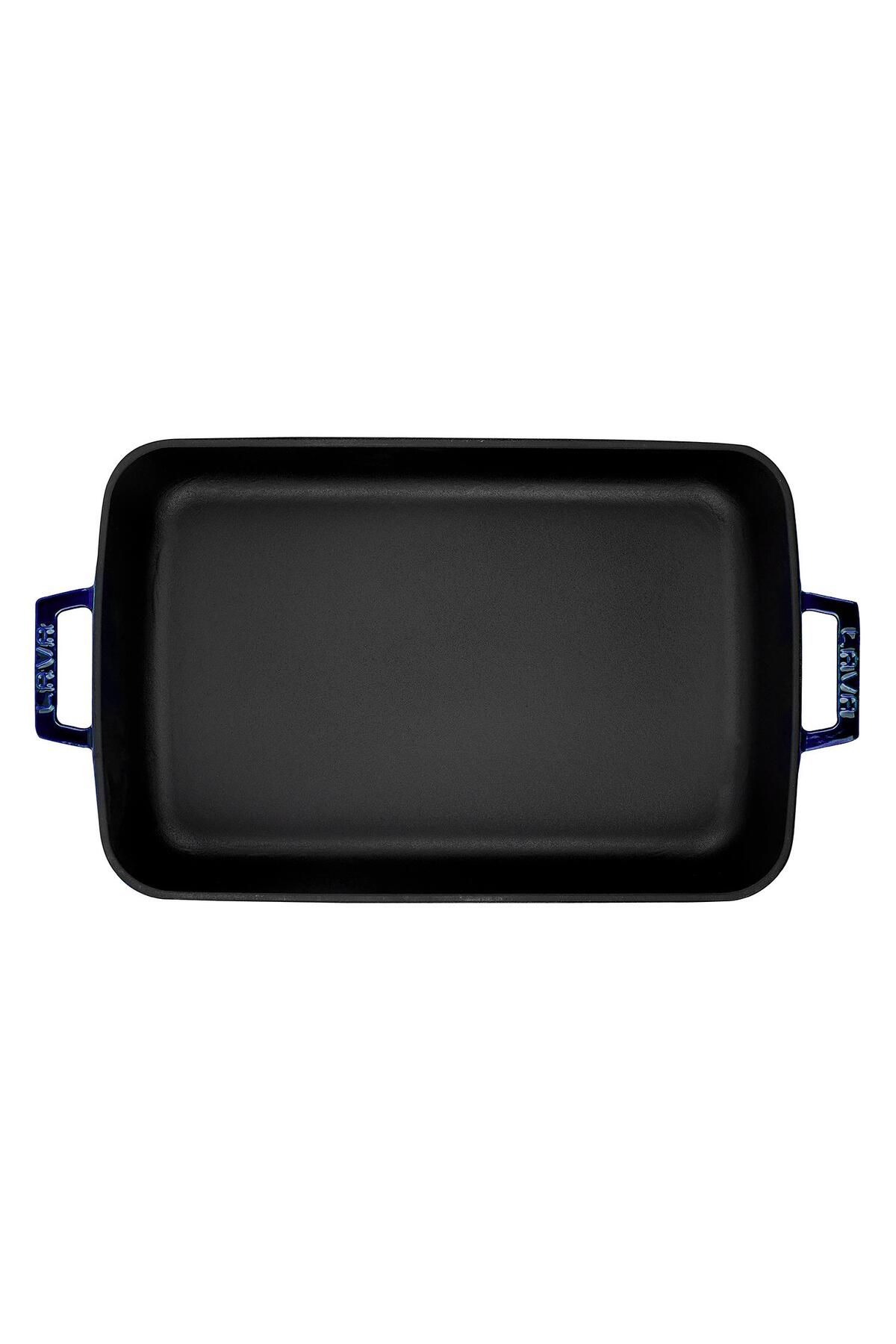 Lava-Cast Rectangular Rosto and Oven Tray Cast Iron Solid Double Handle Premium Series Size 26x 3