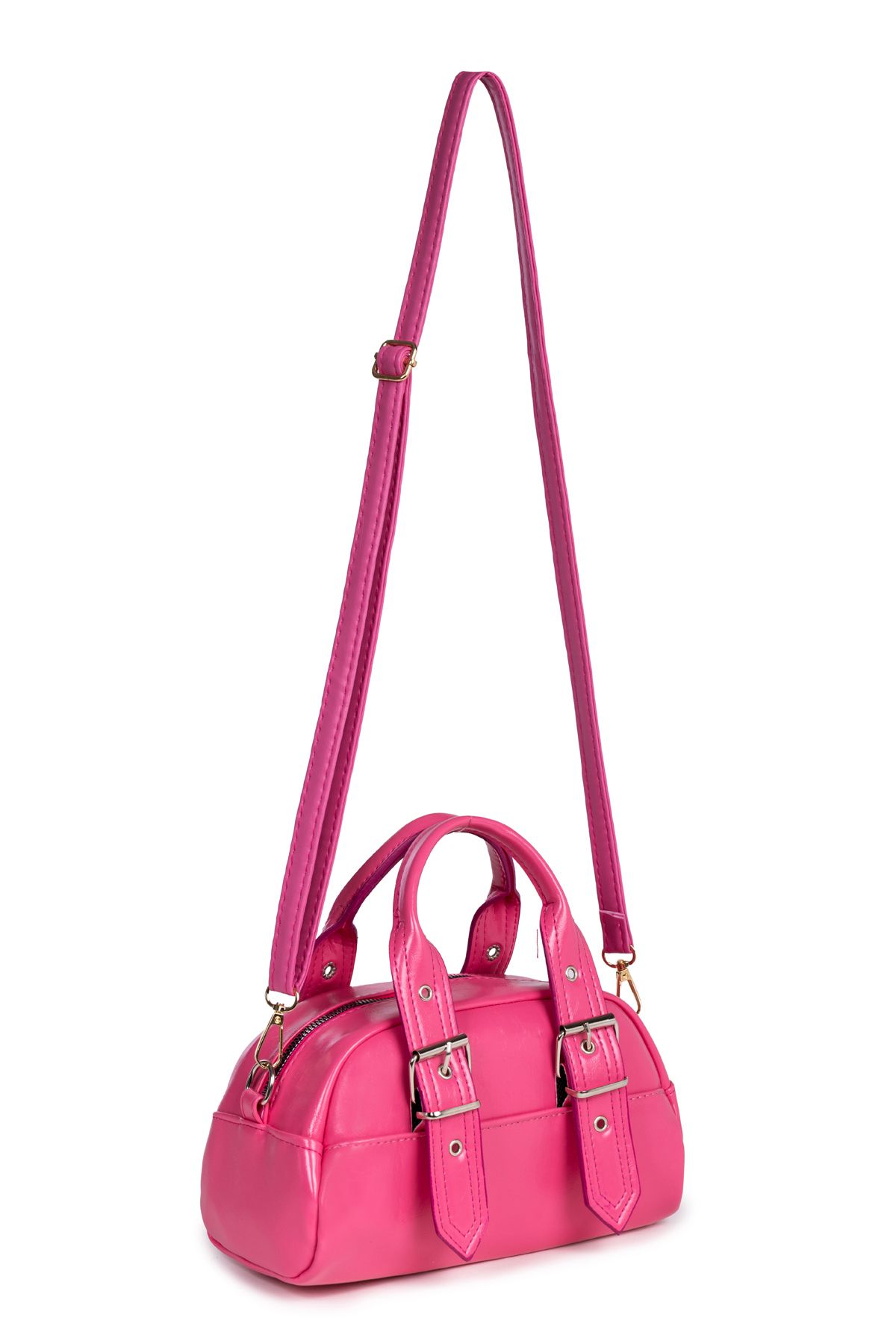 macharelbasic-Women's Hand and Shoulder Bag with Belt Detail 2