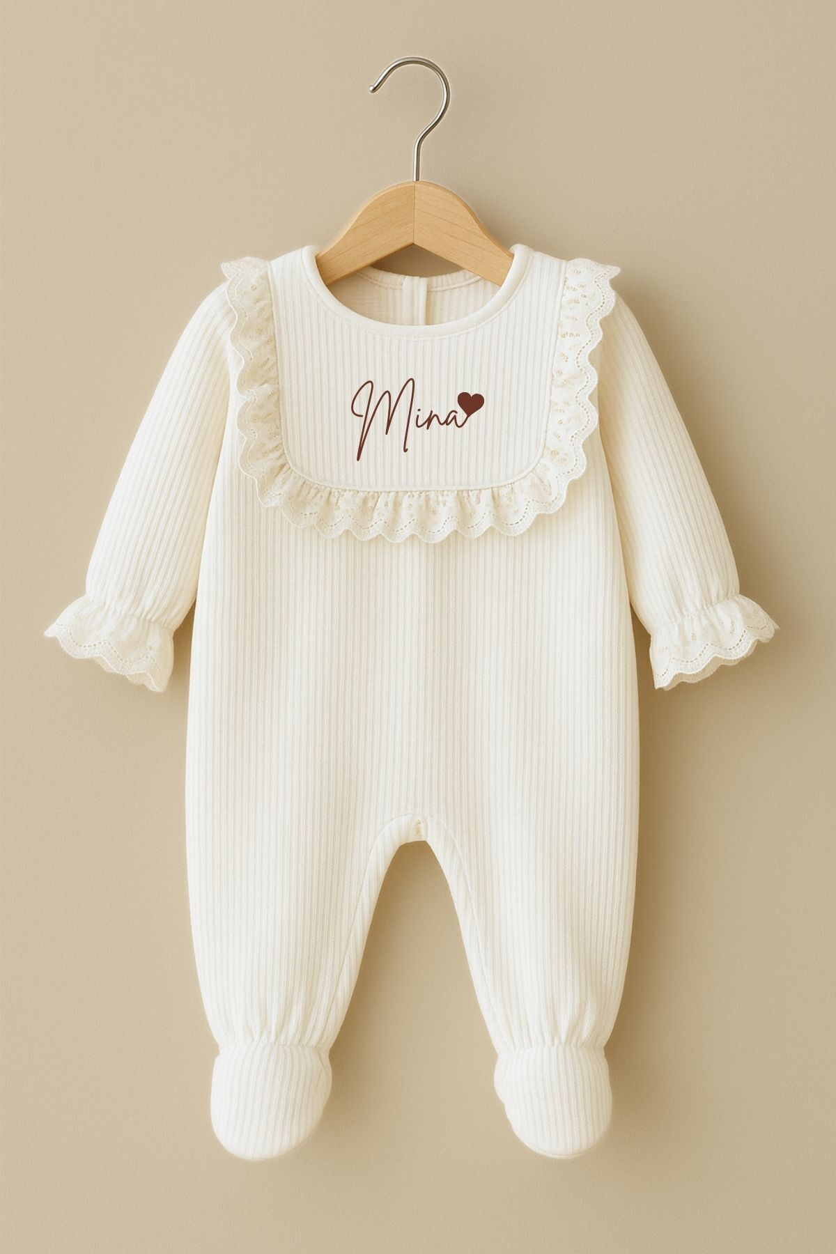 Minytrendy Kız Bebek İsim Nakışlı Yenidoğan Tulum Mevlüt Takımı Bandanalı Hastane Çıkışı Babyshower fotoğrafı 3 (önizleme)