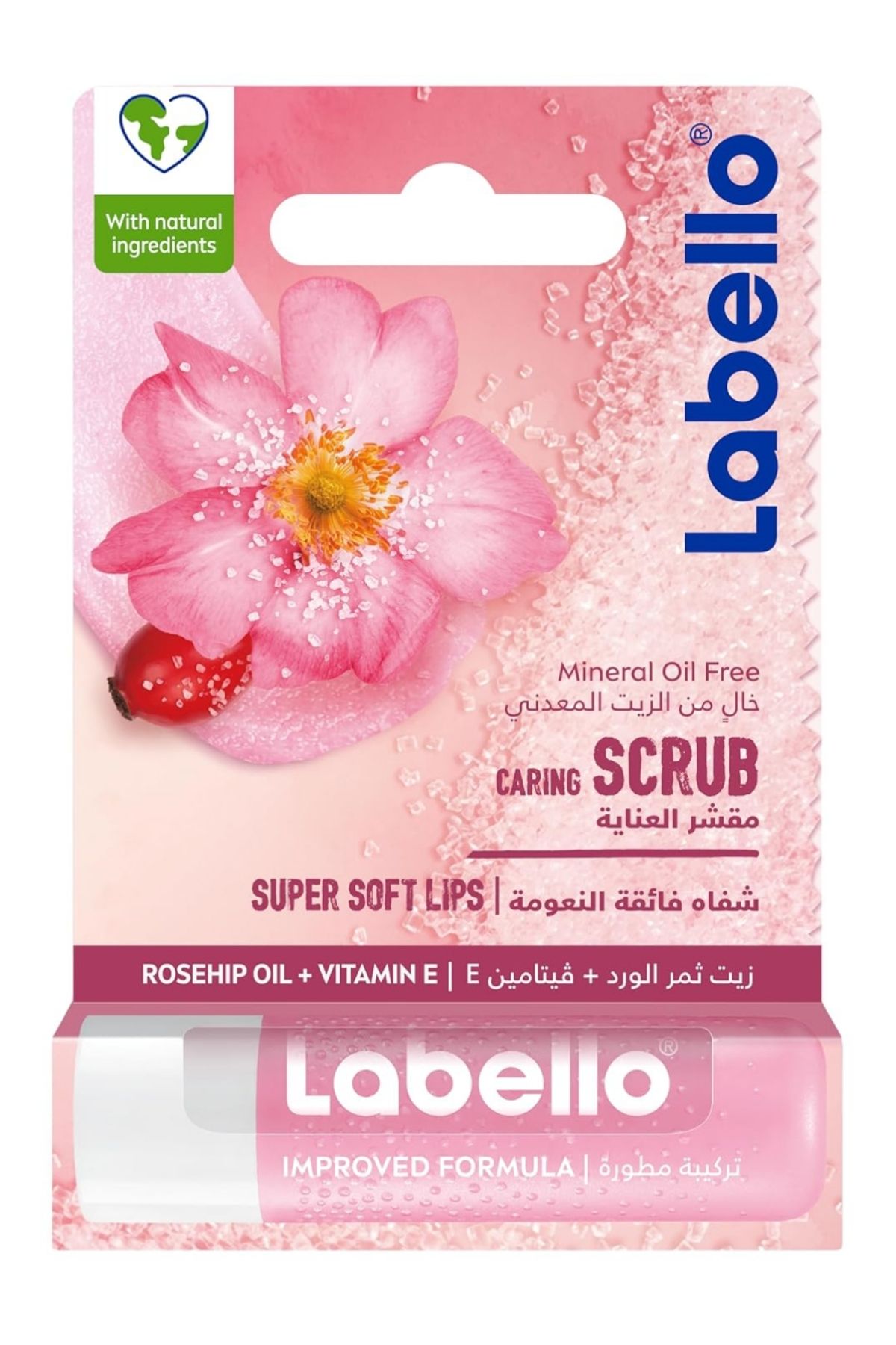 LABELLO-Lip Care Rosehip Oil Vitamin E 4.8g | Deep Moisturizing & Nourishing Lip Balm 6