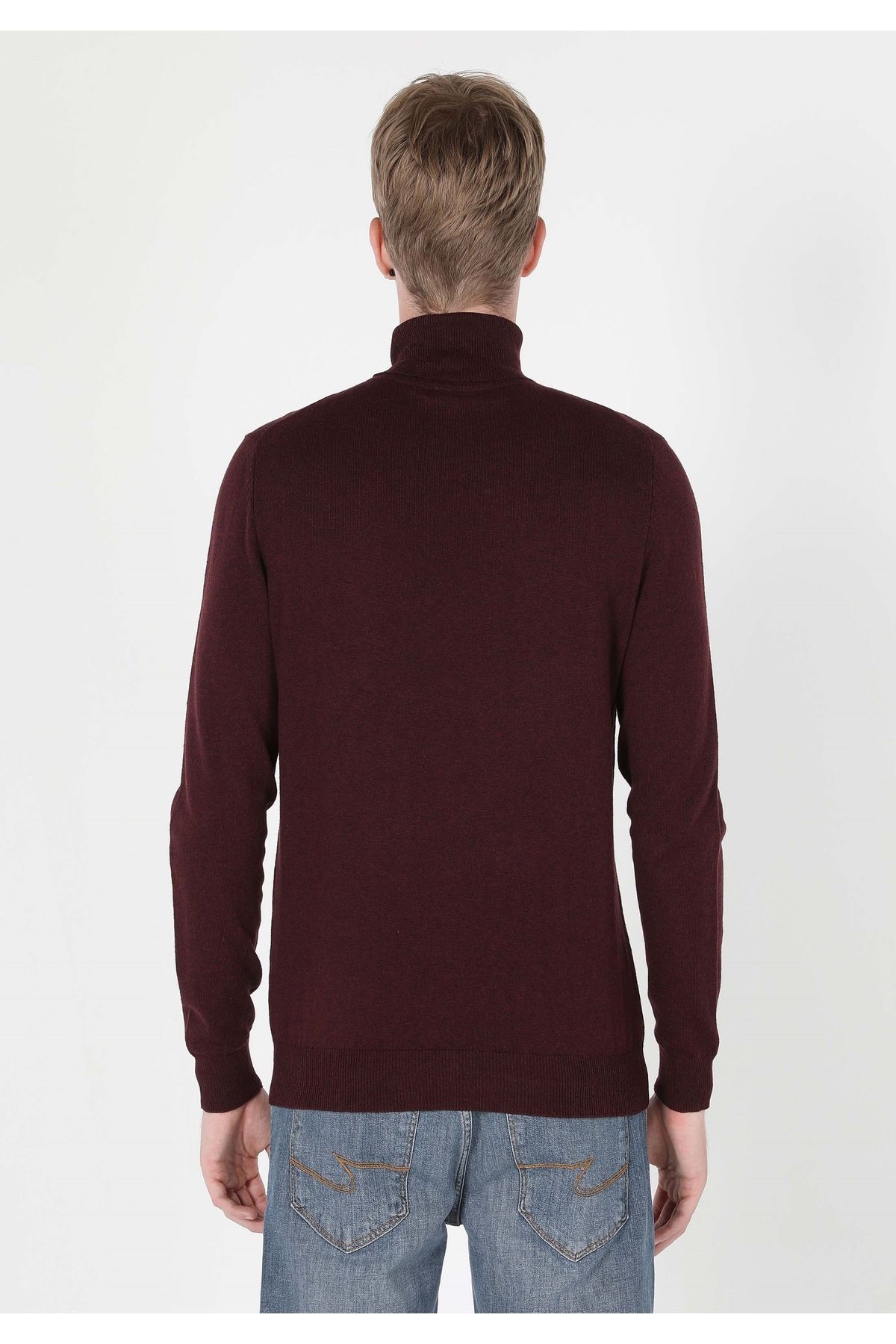 Colin's-Pulover mov pentru bărbați, cu gât țesut, jacquard 2