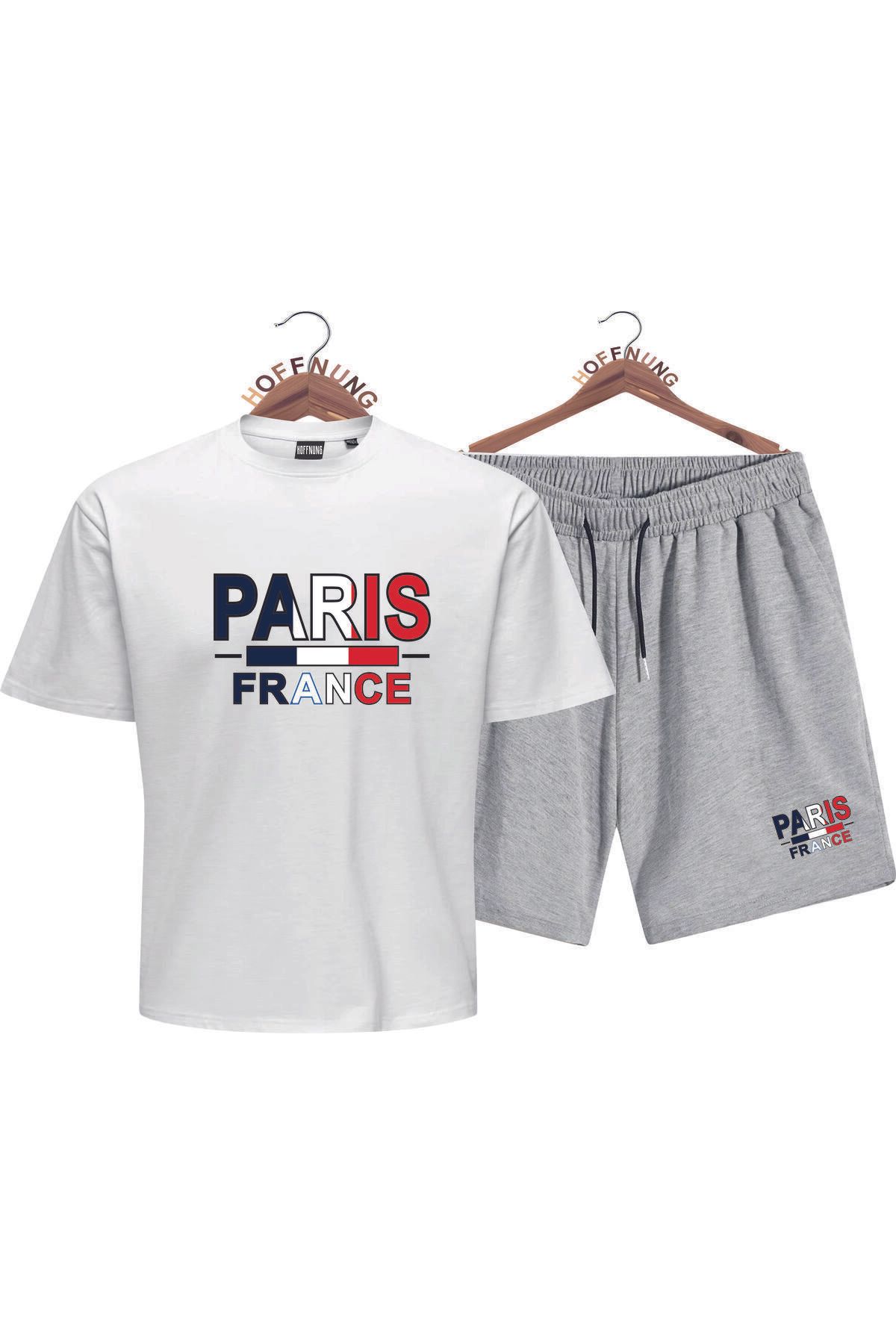 HOFFNUNG Unisex Full Shorts Paris France Oversize Takım