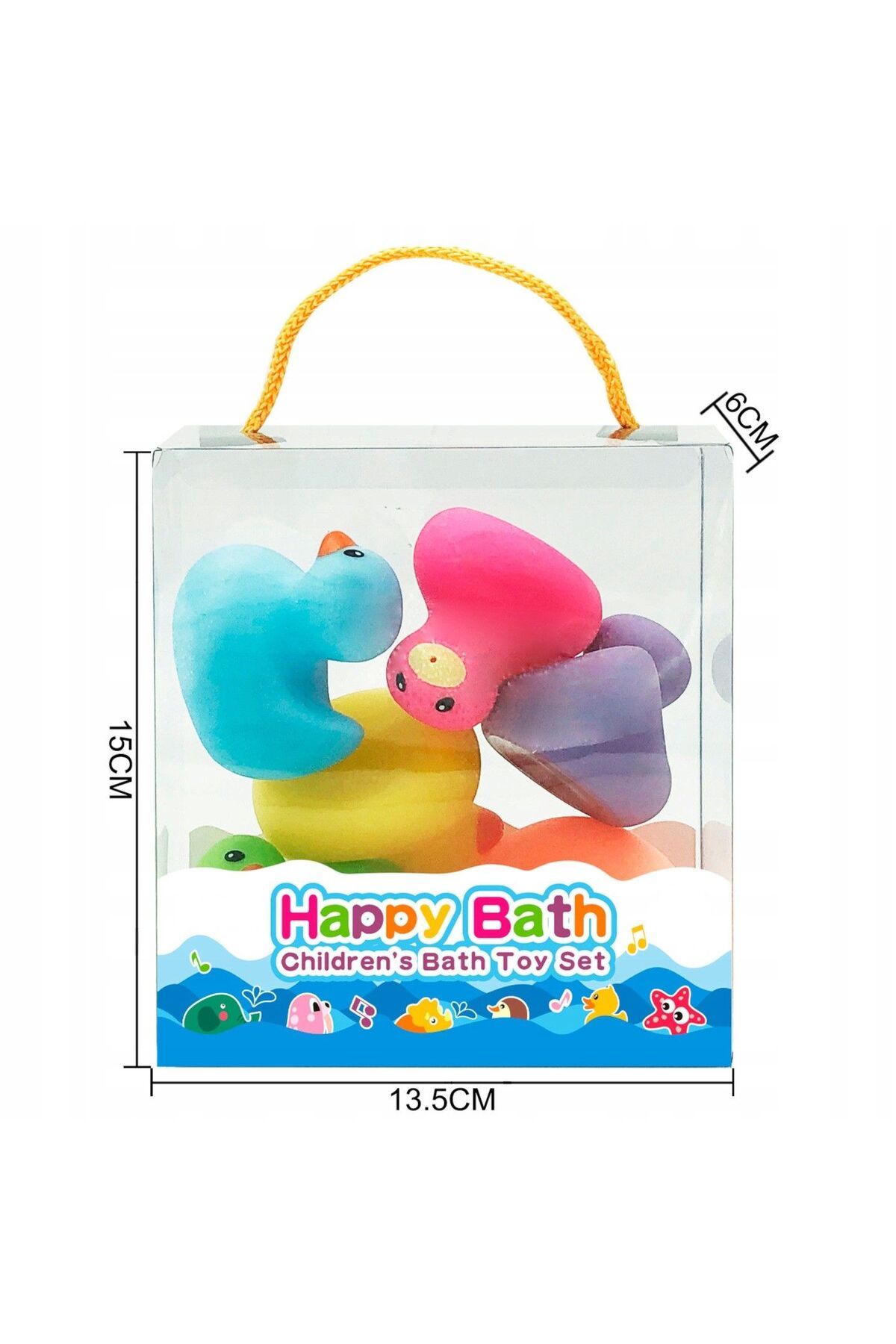 indiggo-Set of 6 Bath Ducks, Rubber Squeeze Ducks, Splashing and Multicolored 4