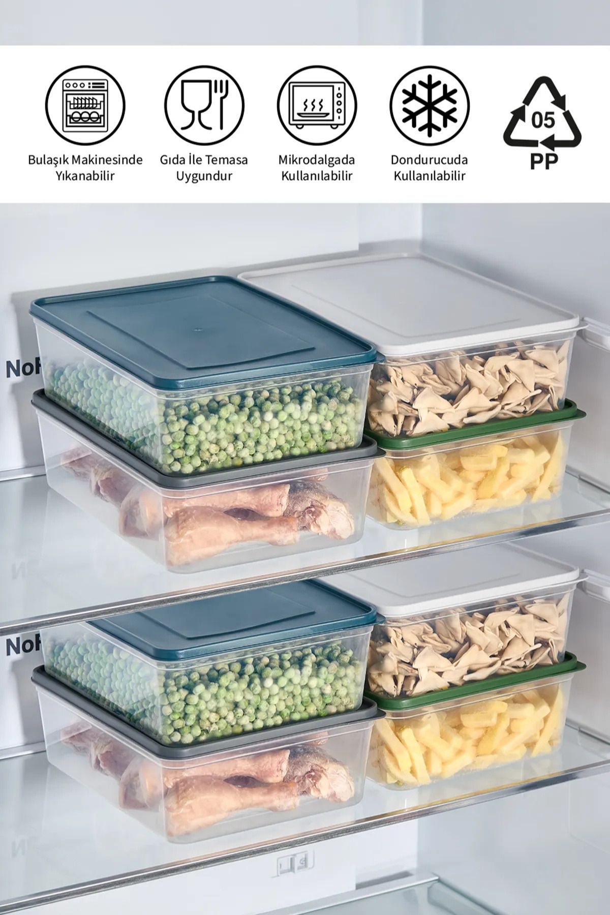 Espas Home-Freshkeep Storage Container Set of 5 Suitable for Microwave and Deep Freezer - Gray / 5*4000 ml 4
