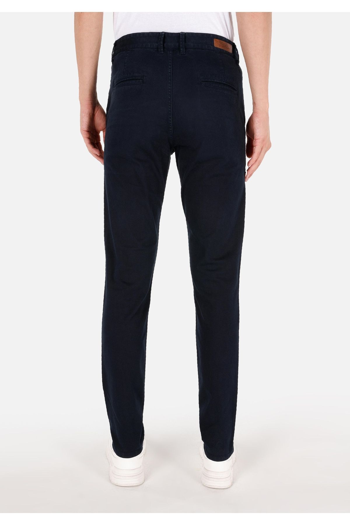 Colin's-Slim Fit Mid Waist Straight Leg Men's Navy Blue Trousers 2