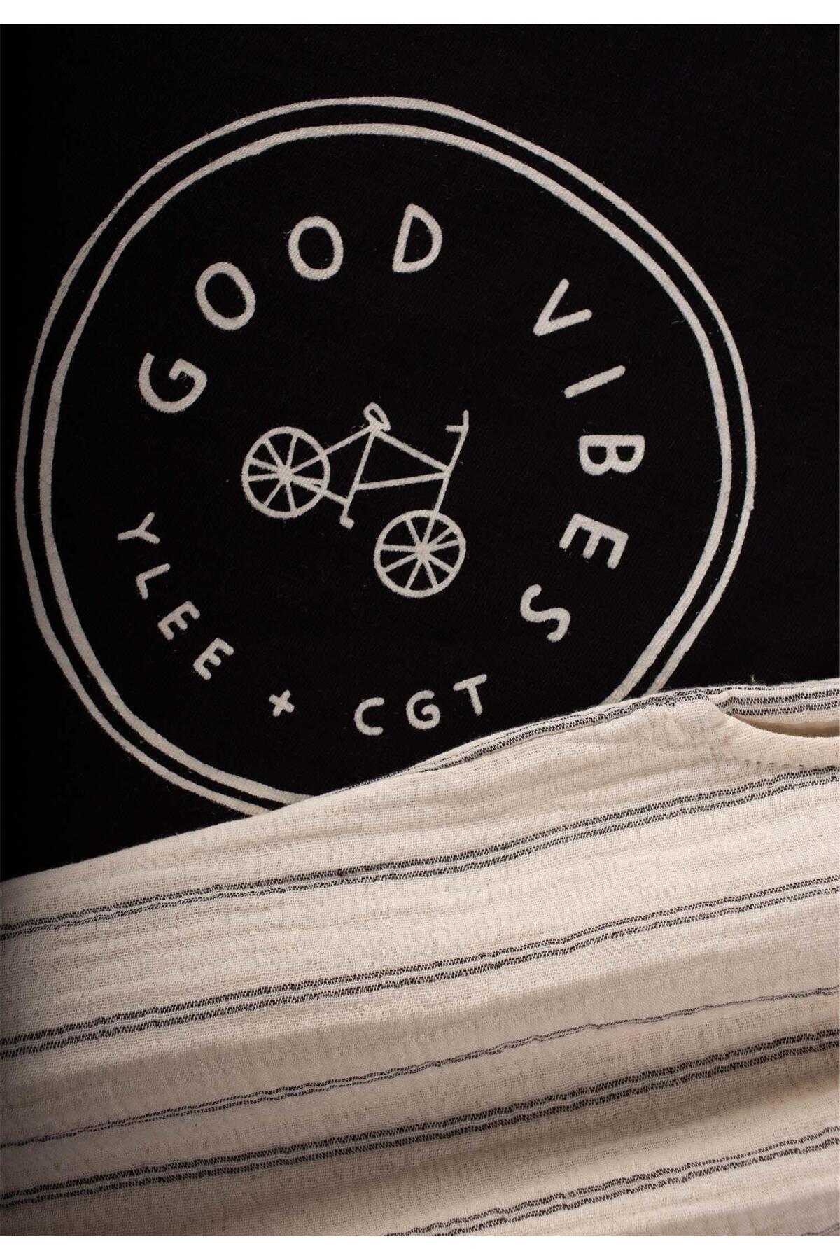 Cigit Bisiklet Baskılı Çizgili Müslin Pantolonlu Takım 2-7 Yaş Siyah fotoğrafı 3 (önizleme)