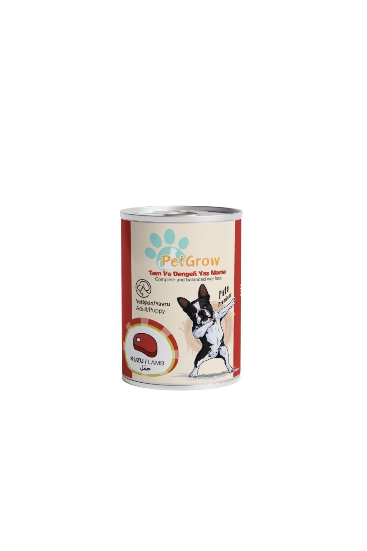 PetGrow Kuzu Etli Yavru ve Yetişkin Tam ve Dengeli Kıyılmış Köpek Konservesi 400 Gr.