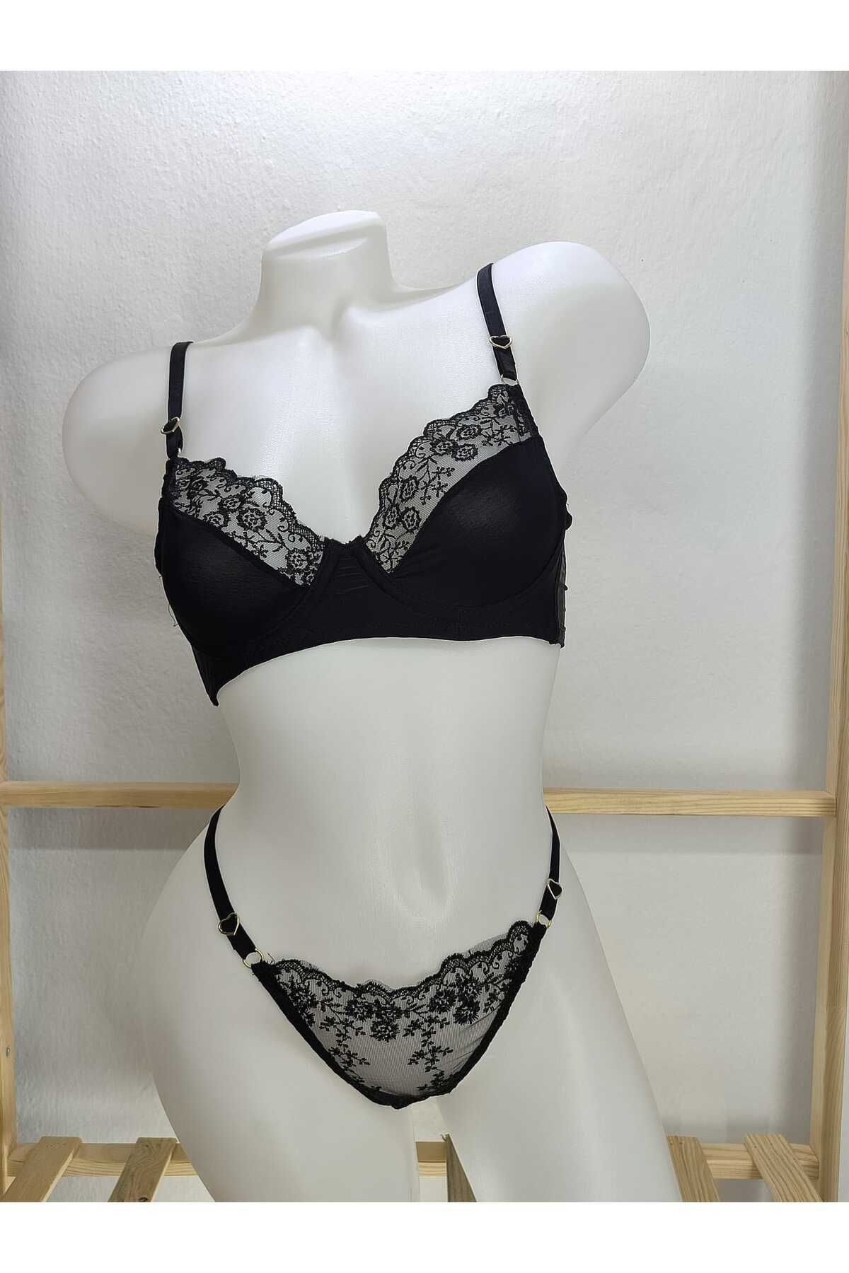anjelithomewear 4415 - Kalp Detay Sütyen Takımı