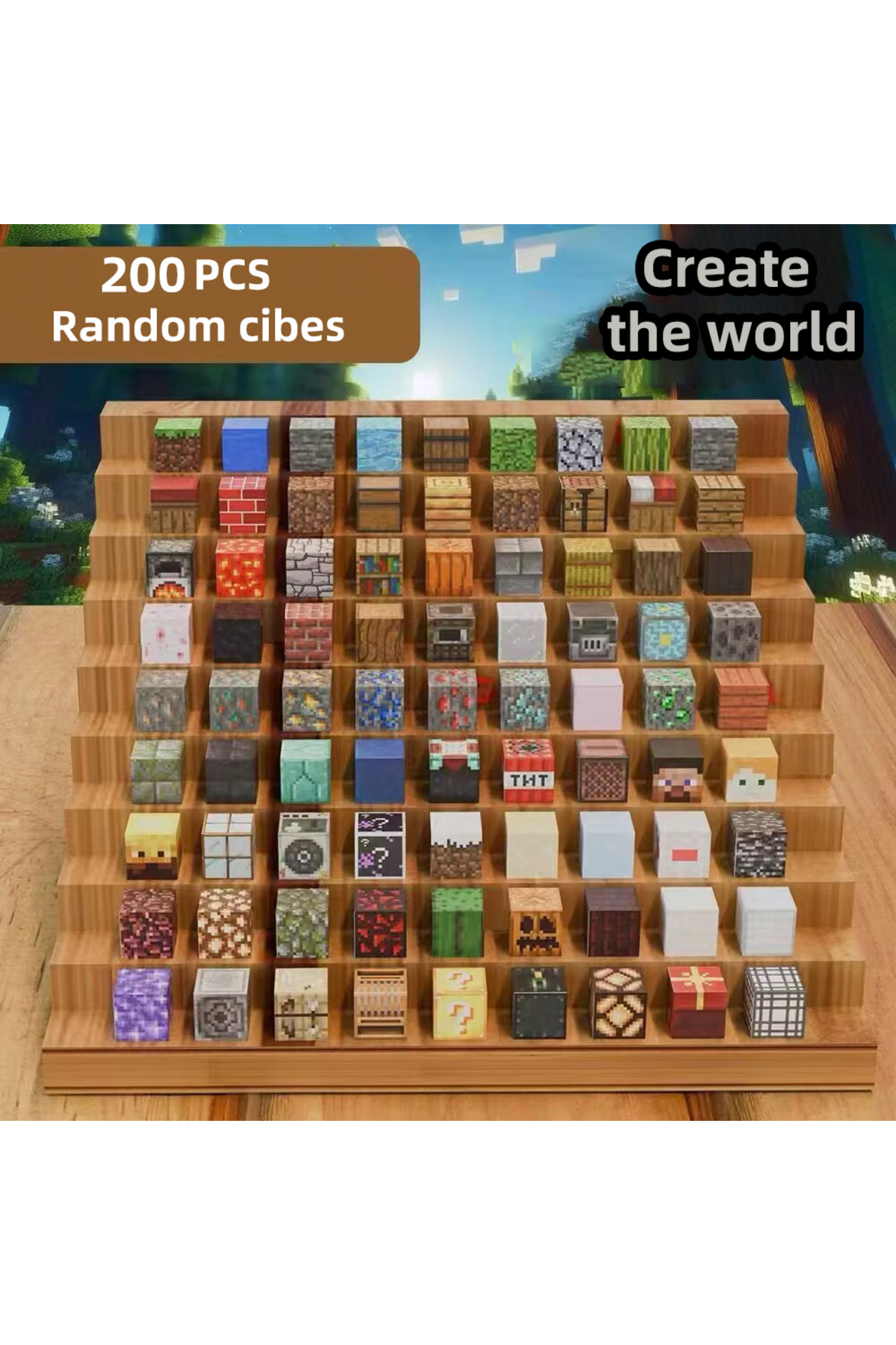 ۲۰۰ عدد بلوک‌های مغناطیسی ساختنی مونته‌سوری STEM، اسباب‌بازی‌های آموزشی و حسی برای کودکان دنیای ماین، پسران جی‌آی