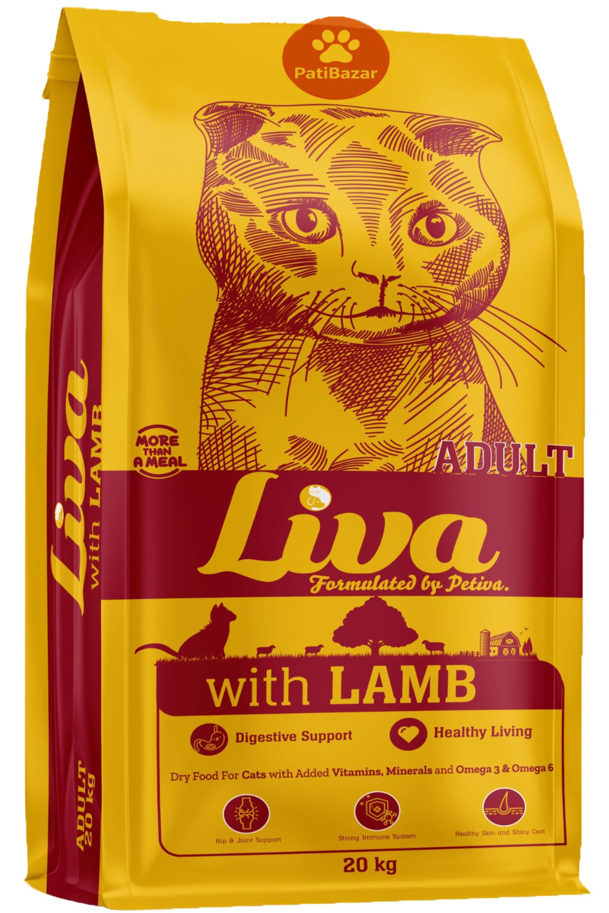 Liva Kuzu Etli Yetişkin Kedi Maması 20 Kg