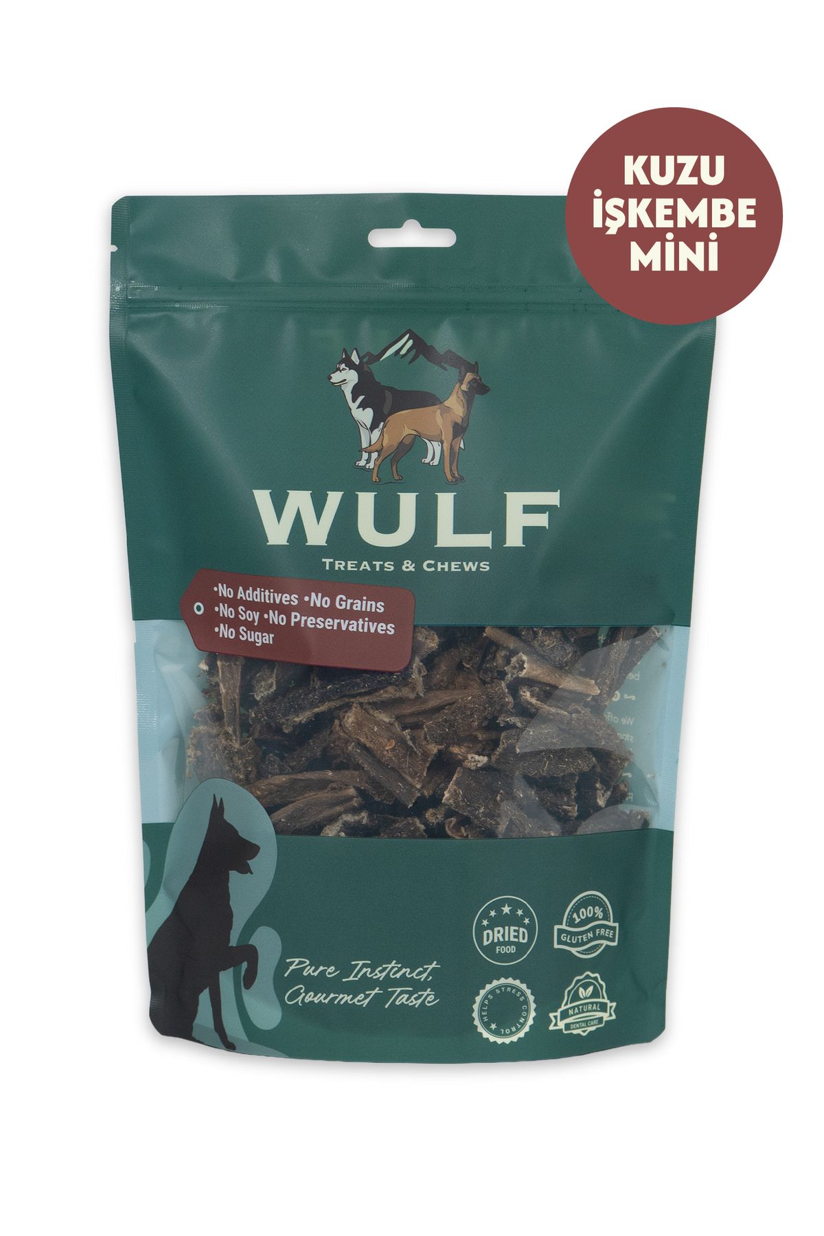 WULF Kuzu Işkembe Mini %100 Doğal Atıştırmalık Köpek Ödül Maması 100 gram