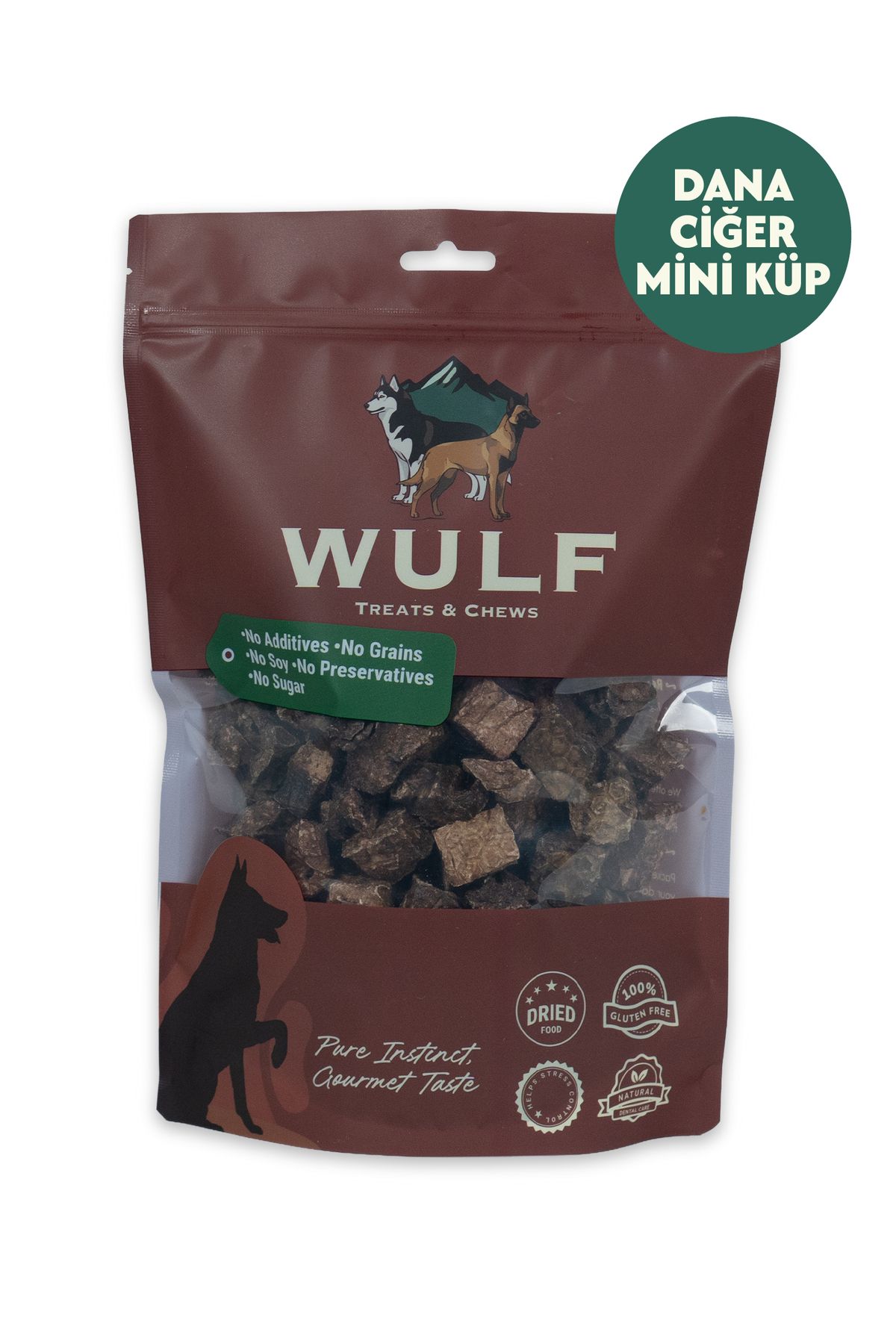 WULF Dana Ciğer Mini Küp %100 Köpek Ödül Maması 100 Gram