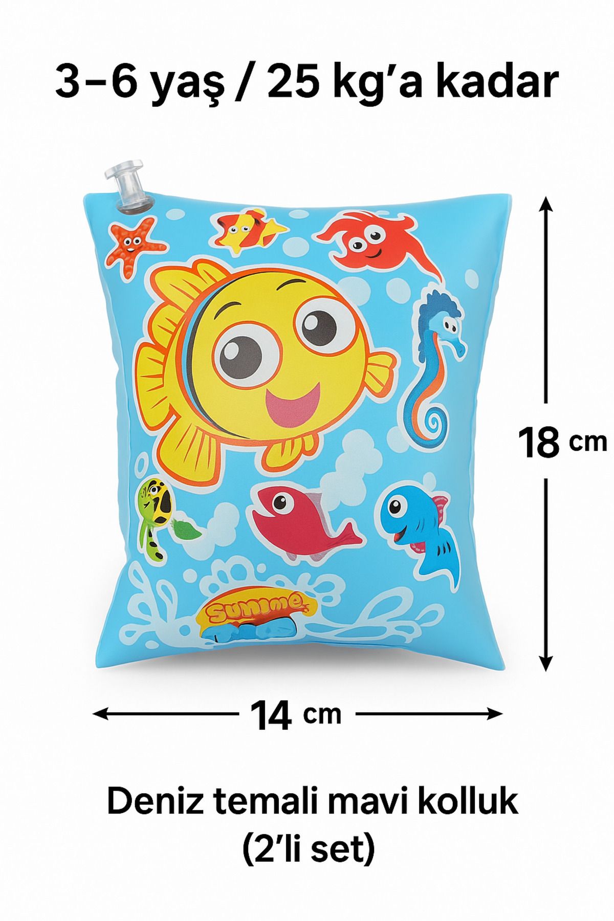 Avantaj Kapıda Çocuk Şişme Kolluk Mercan Mavisi Temalı– 3–7 Yaş / 25 kg’a Kadar
