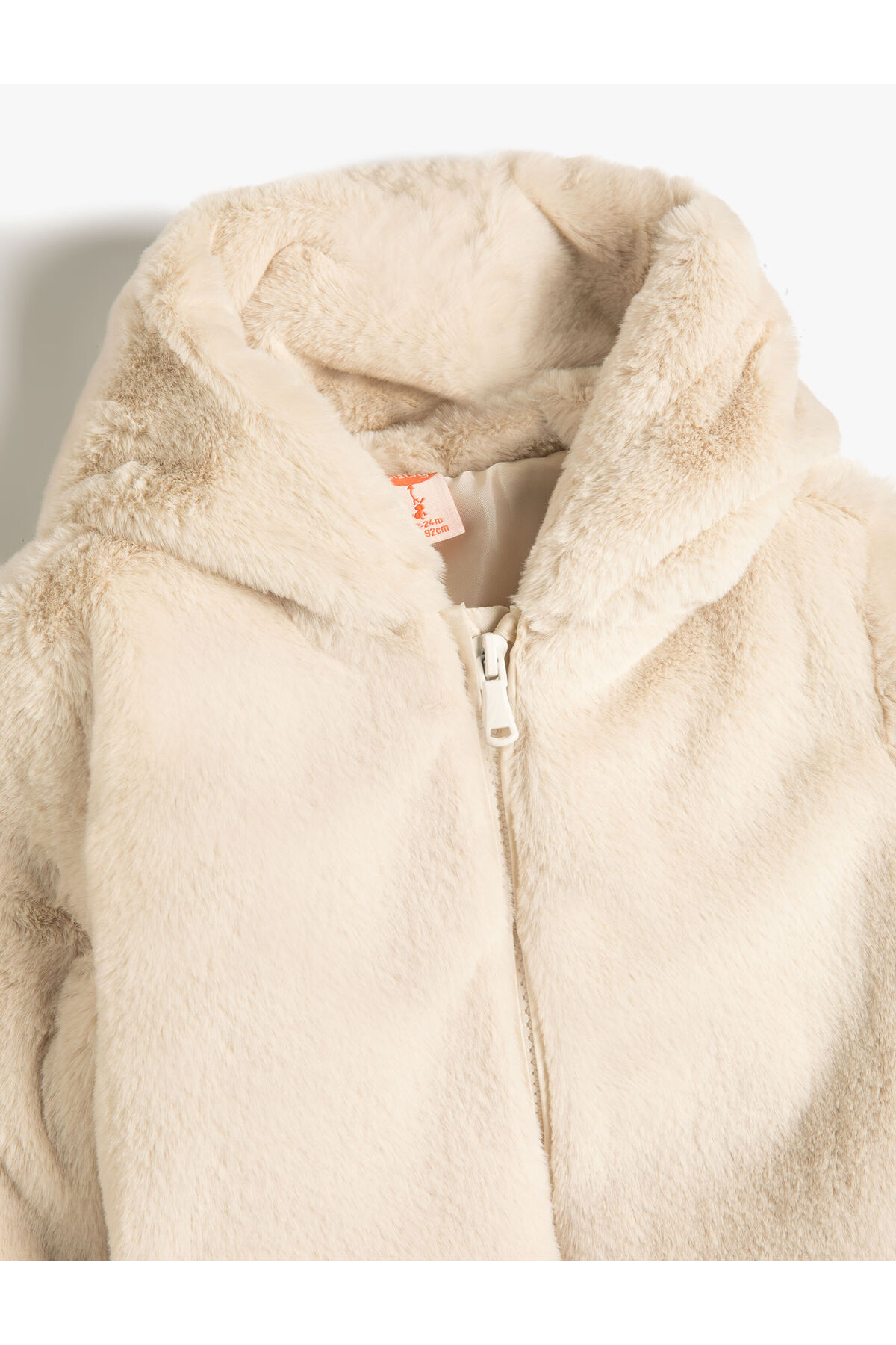 Koton Kapşonlu Peluş Ceket Fermuarlı Uzun Kollu fotoğrafı 3 (önizleme)