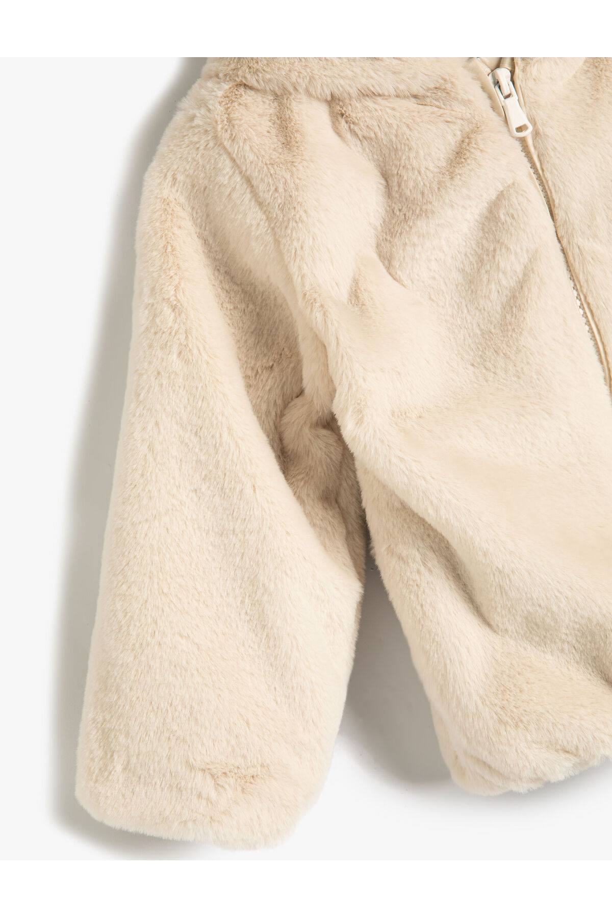 Koton Kapşonlu Peluş Ceket Fermuarlı Uzun Kollu fotoğrafı 4 (önizleme)