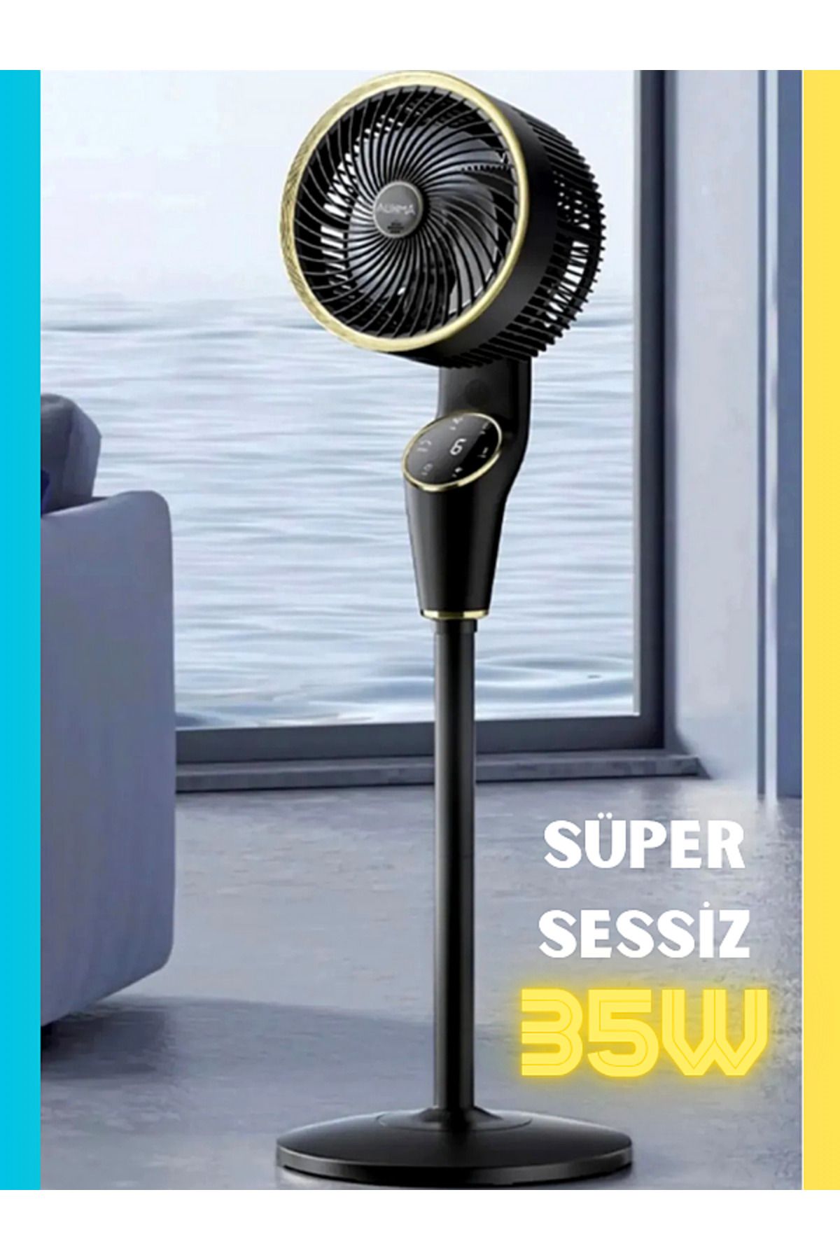 Smith ACFN03 Siyah 35W 90 Cm Süper Sessiz Soğutucu Dokunmatik Hareketli Akıllı Fan Ayaklı Vantilatör